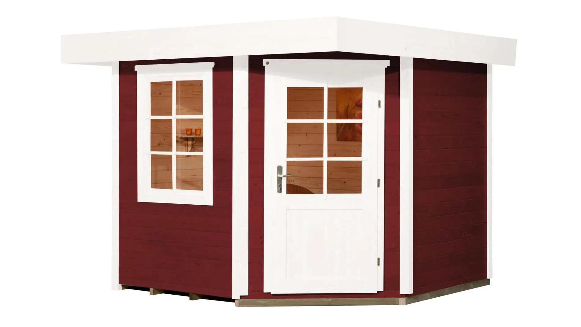 Weka Designhaus 213 298 x 298 cm schwedenrot mit Fußboden