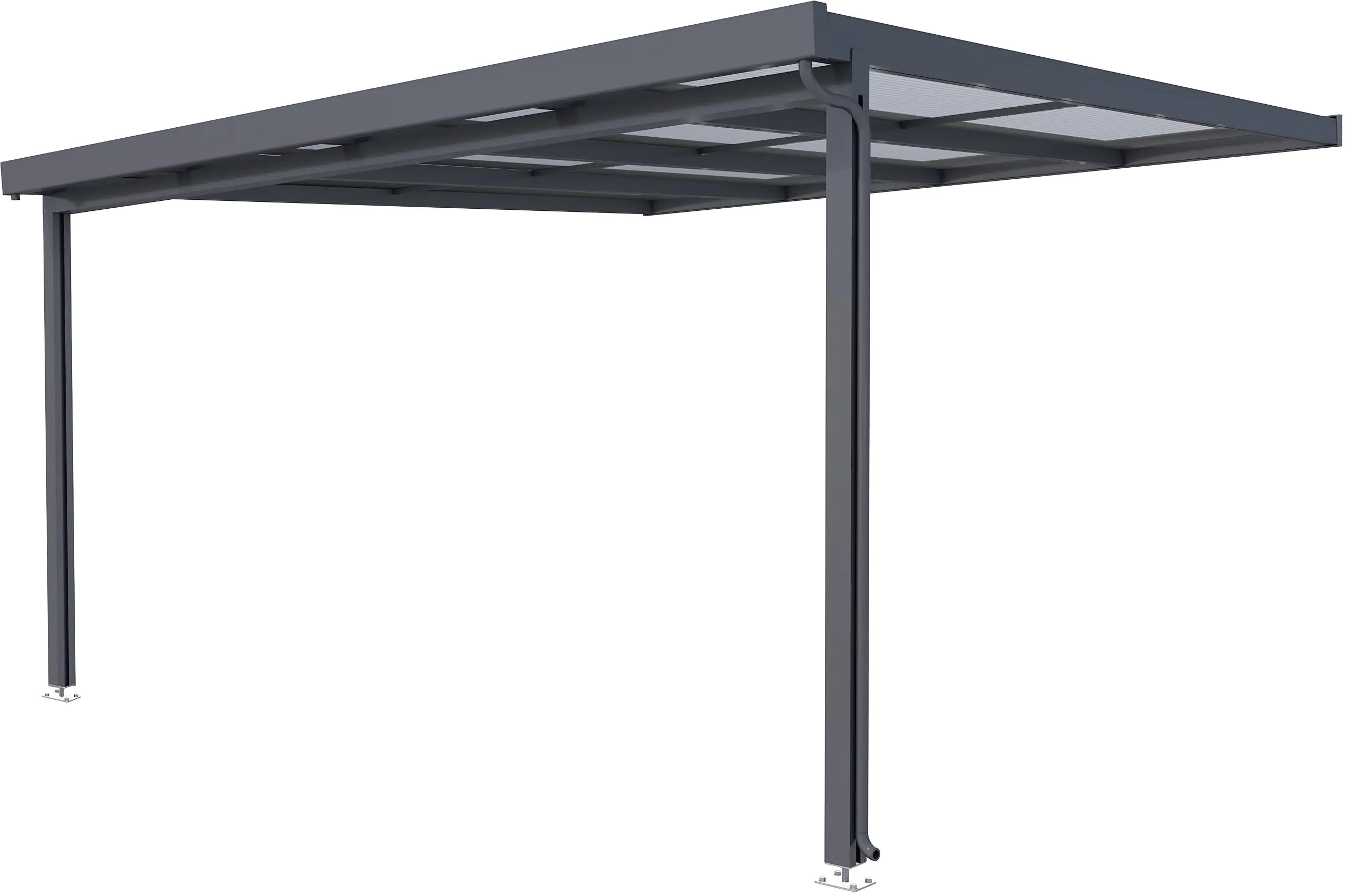 Gutta Premium Terrassendach 410,2 x 406 cm anthrazit PC klar 16 mm