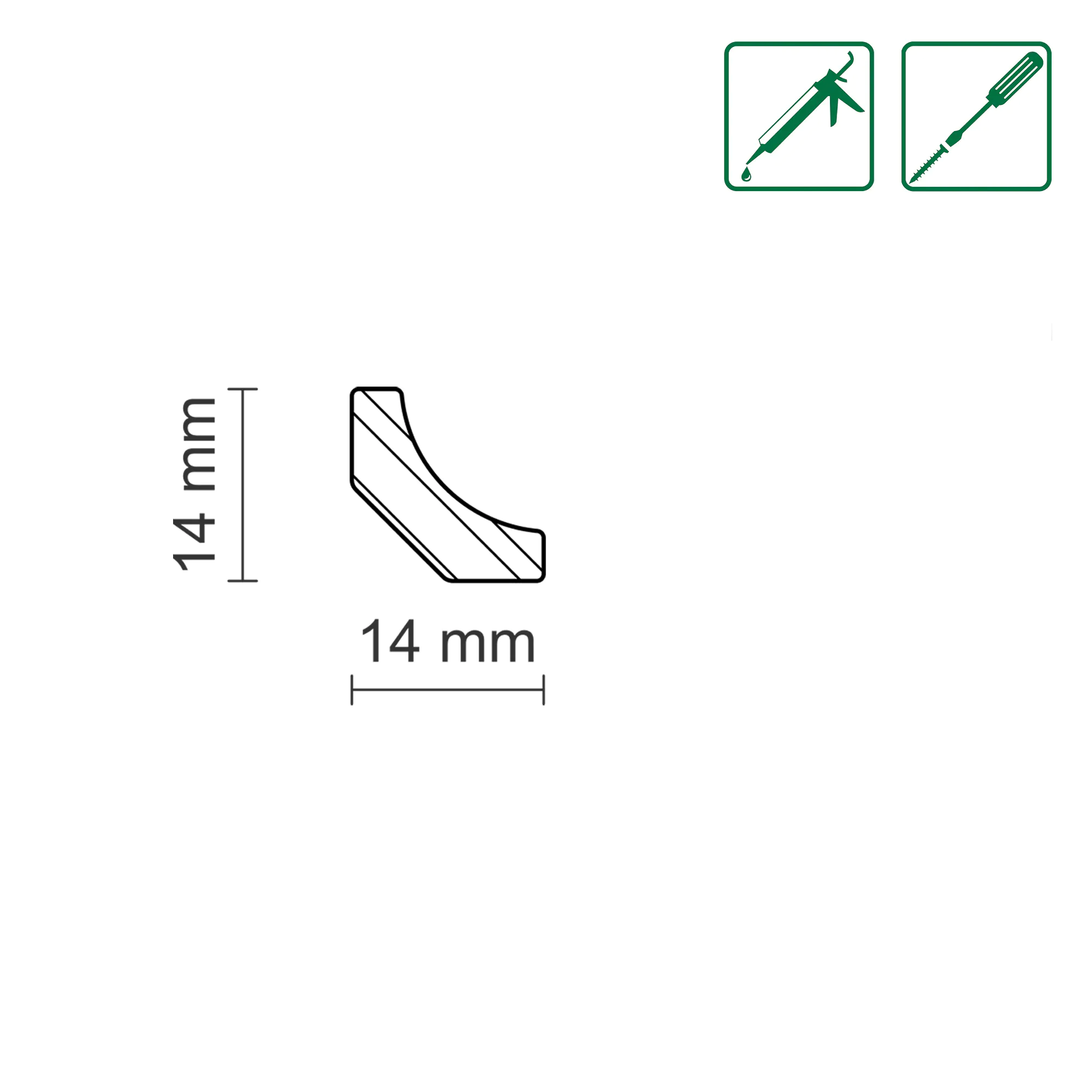 Neuhofer Hohlkehlleiste 100 cm x 14 x 14 mm natur