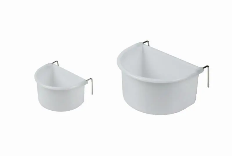 Nobby Futtertrog Kunststoff mit Drahthaken 11 cm - 225 ml weiß