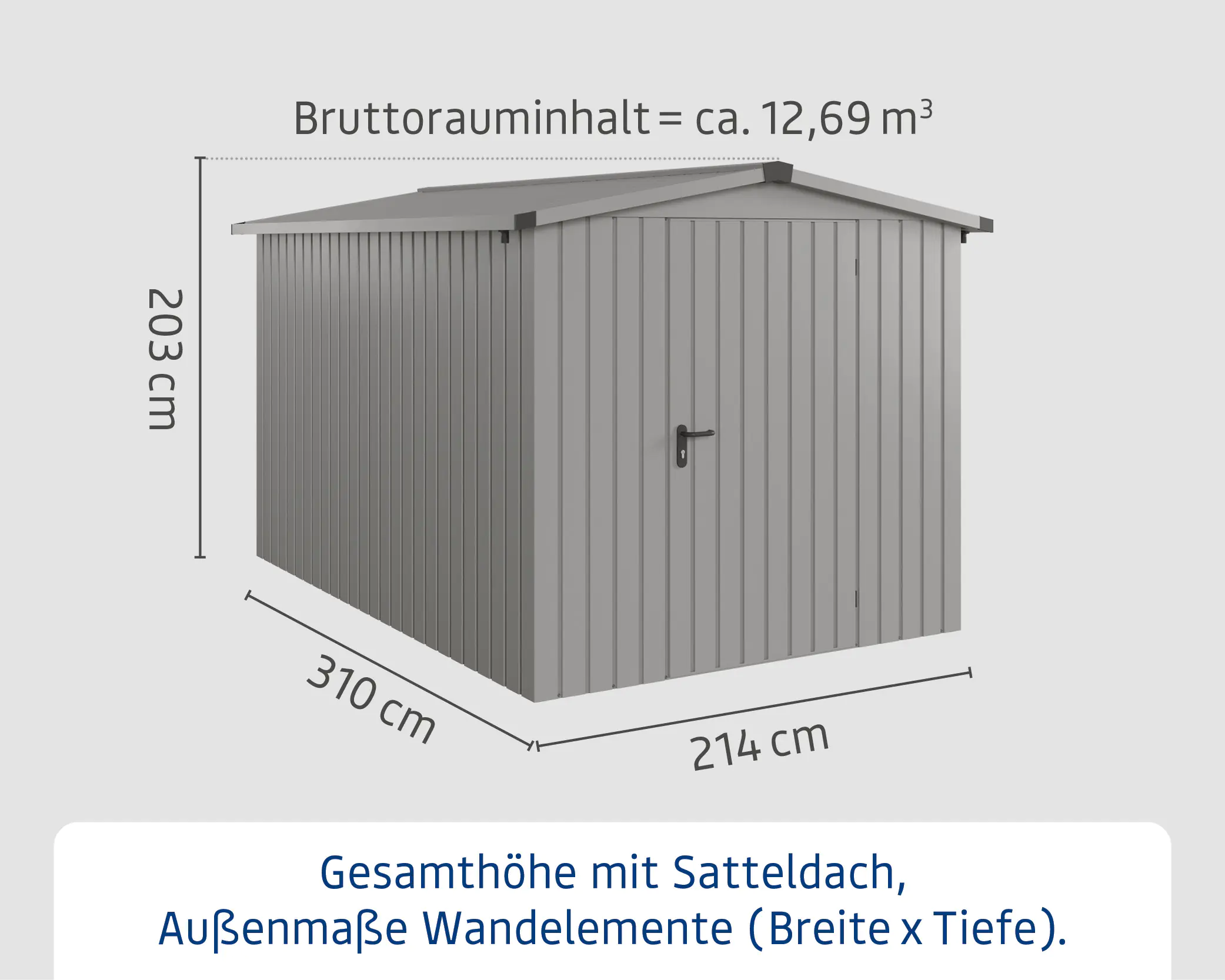 EcoStar Metallgerätehaus Euroline ESD7 graualuminium 214 x 310 cm 1-flg. EcoStar Metallgerätehaus Euroline ESD7 graualuminium 214 x 310 cm 1-flg.