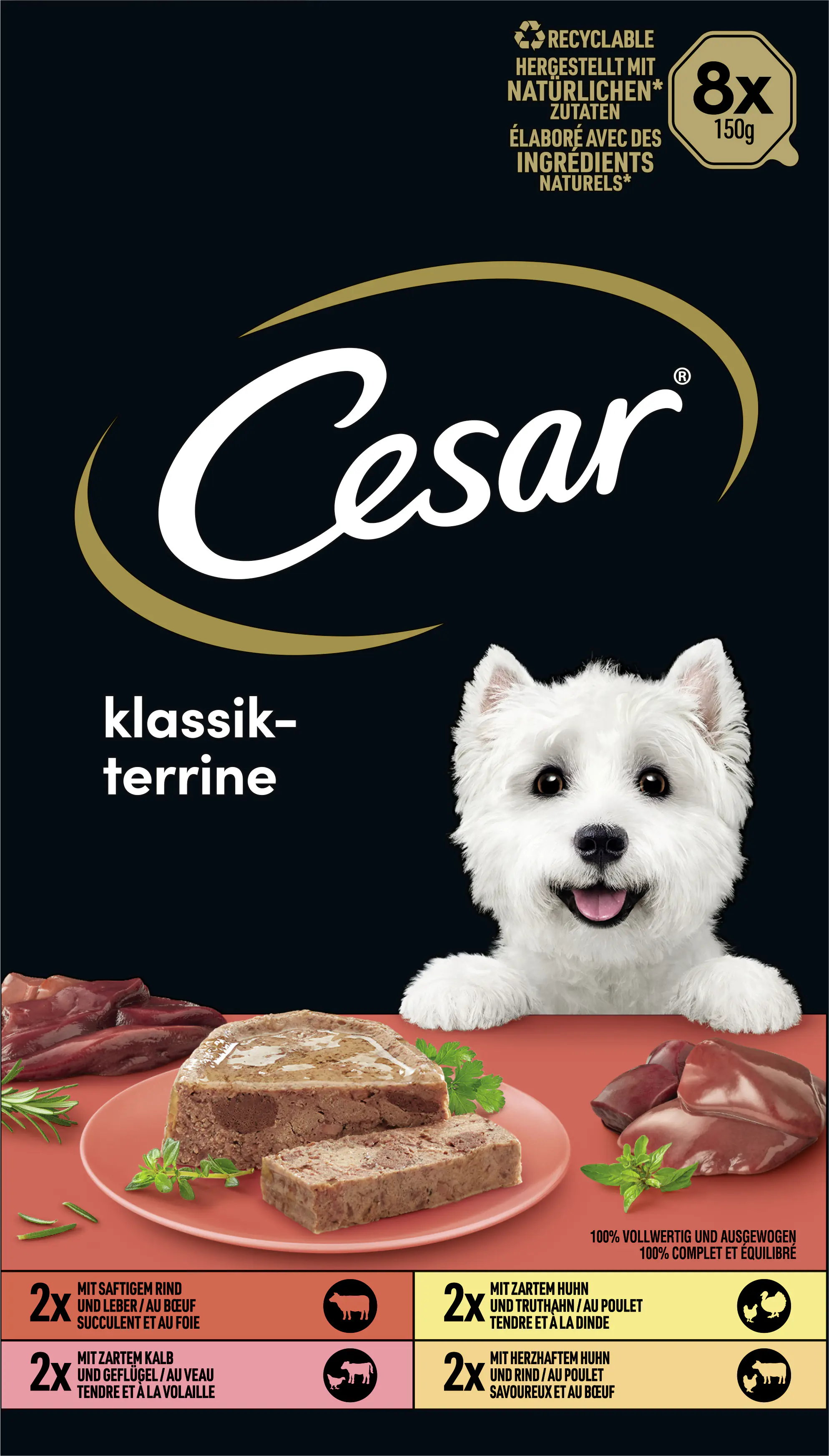 Pedigree Hundenassfutter Adult 8 x 150 g Klassiker Selektion