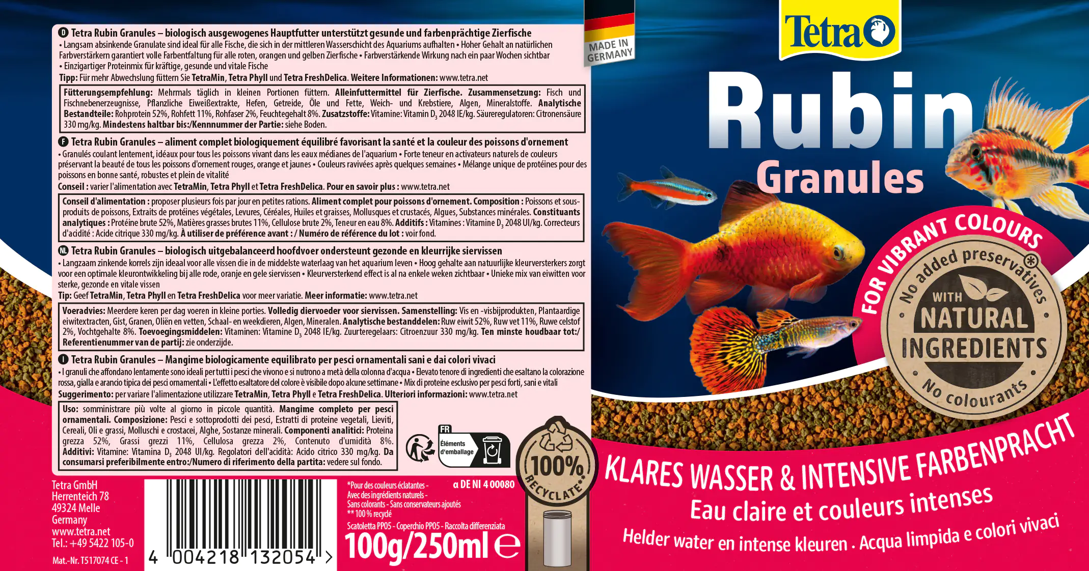 Tetra Rubin Granules 250 ml