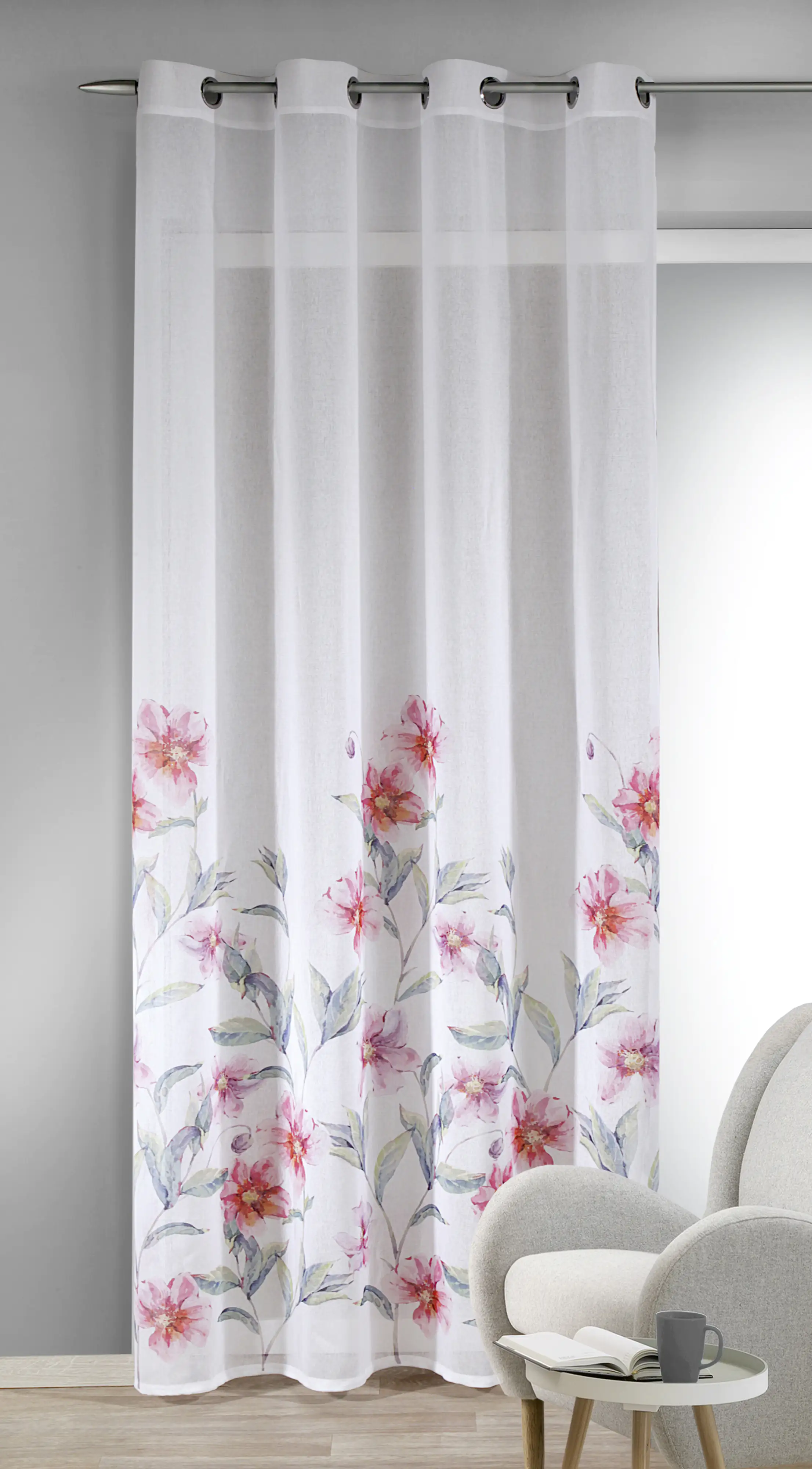 Neusser Collection Ösenschal Feliza weiß-rot, 135 x 245 cm