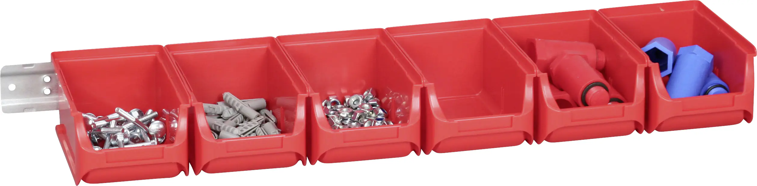 Allit Sichtboxen-Set ProfiPlus Set 2/7 rot mit Metallschiene 4,8 l