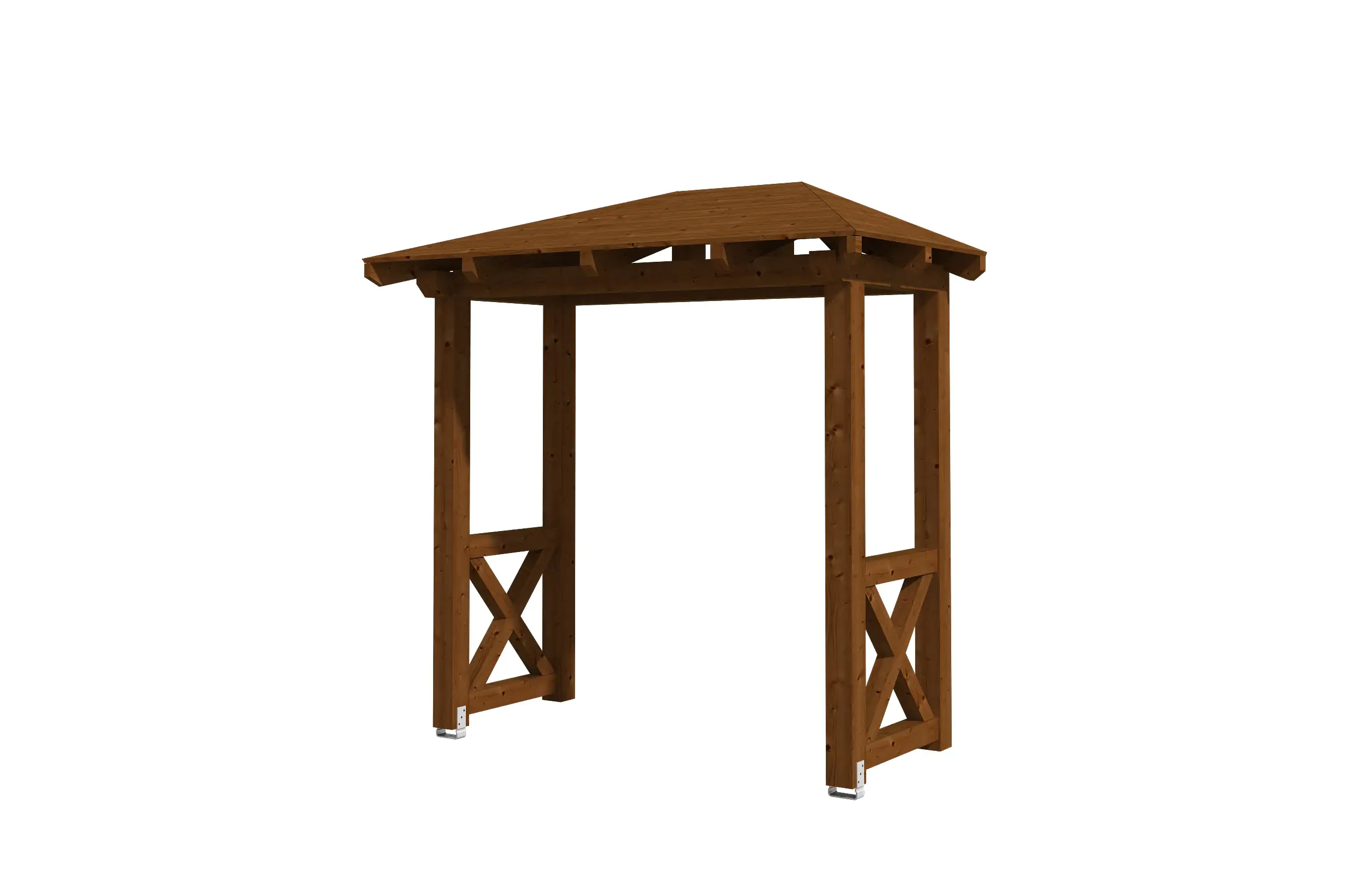 SKAN HOLZ Vordach Wismar Typ 4 258 x 126 cm, lasiert in Nussbaum