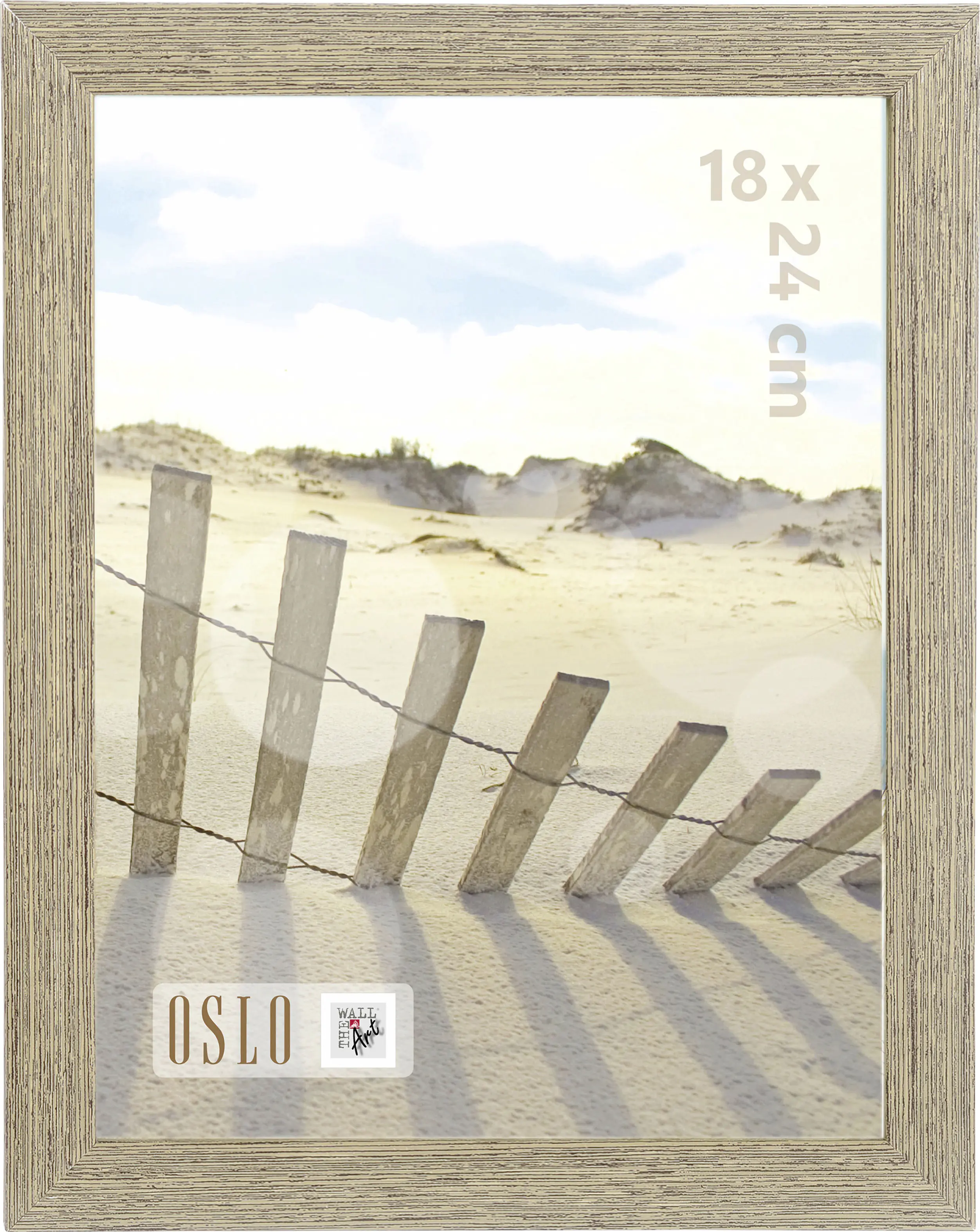 Bilderrahmen Holz Oslo beige 18 x 24 cm