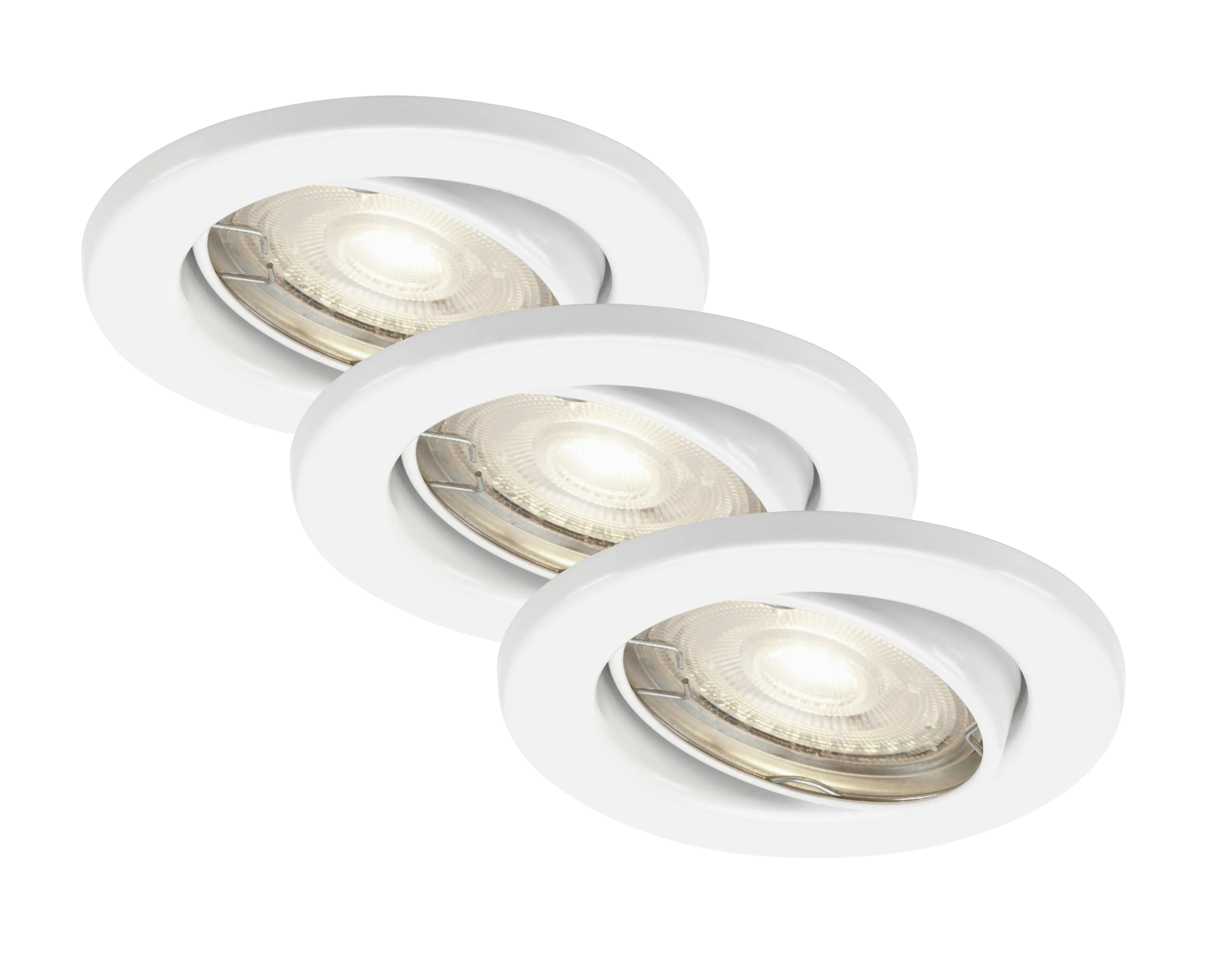 Di-Ka LED Einbauleuchte Sten 3er Set weiß Ø 8,6 cm GU10, warmweiß Di-Ka LED Einbauleuchte Sten 3er Set weiß Ø 8,6 cm GU10, warmweiß