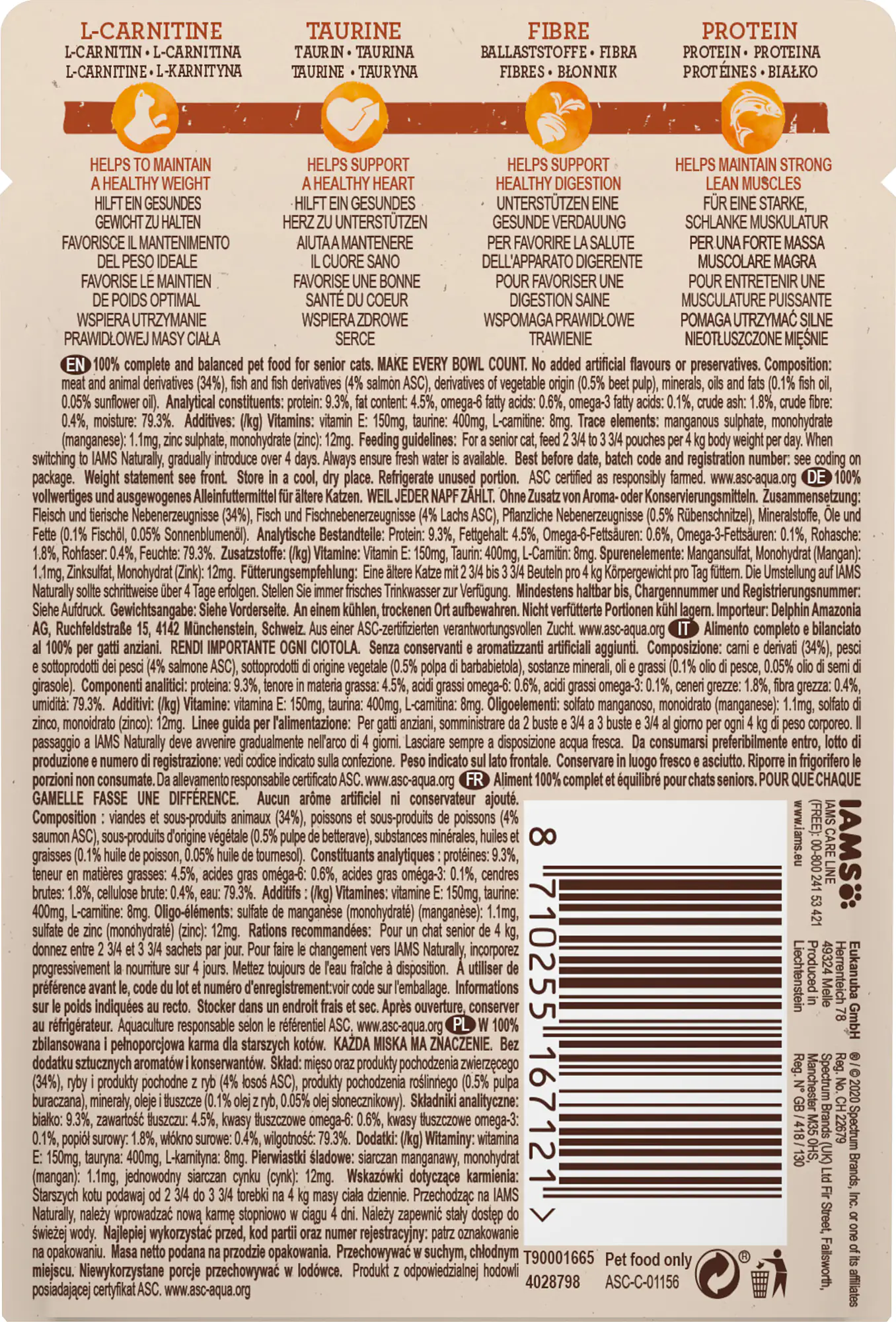 IAMS Naturally Katze Senior Lachs 85g 85g