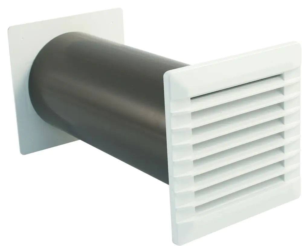 Marley Lüftung Teleskopkanal mit selbsttätiger Rückstauklappe für Flachkanal System 110, weiß