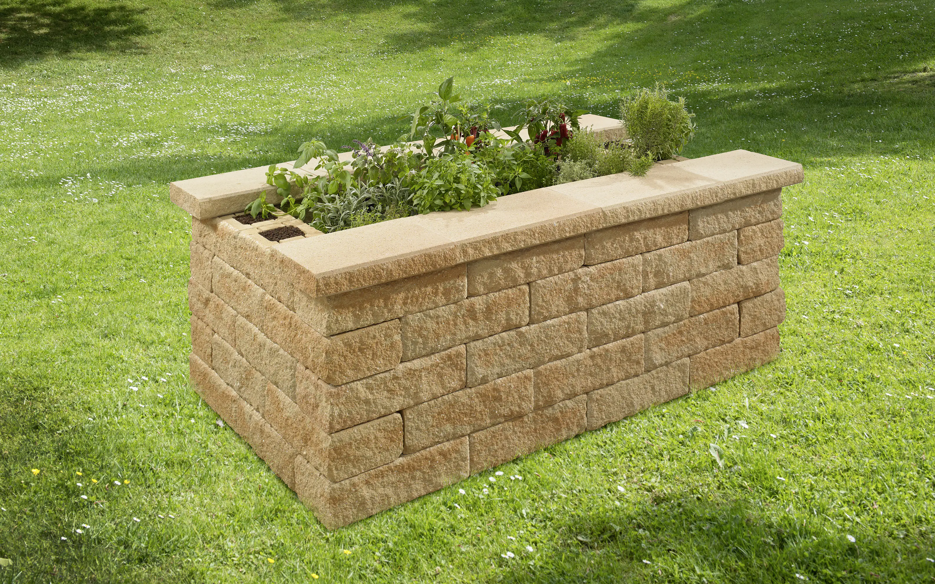 2077881026533_4 Kann Hochbeet-Set 1 Bruchstein 200 x 125 x 81 cm sandstein