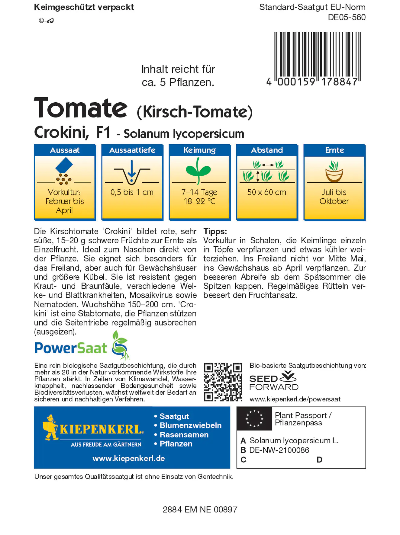 Kiepenkerl Kirschtomate Crokini F1