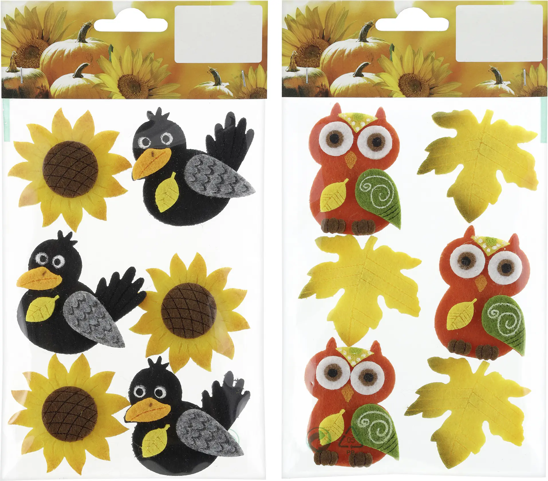 Streudeko Herbst Filz mit Klebepunkt bunt 6 Stück