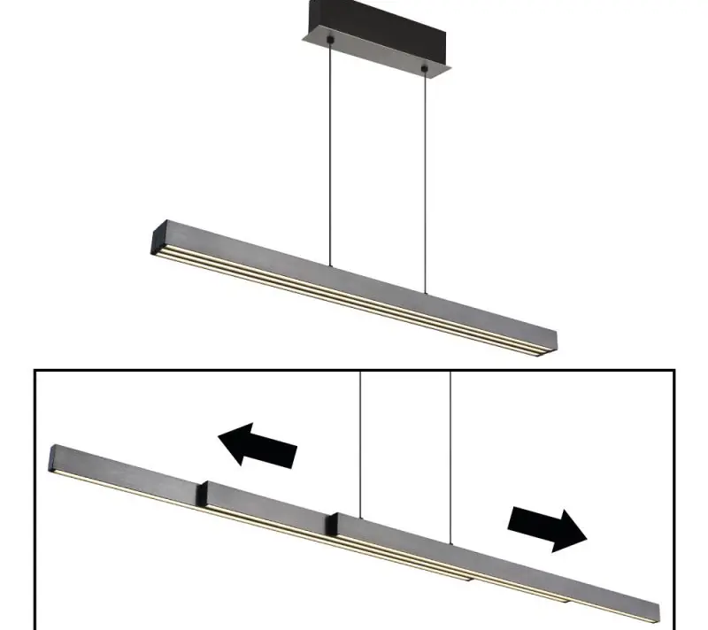 Globo LED Pendelleuchte Ethan 150 x 150 cm grau dunkel warmweiß