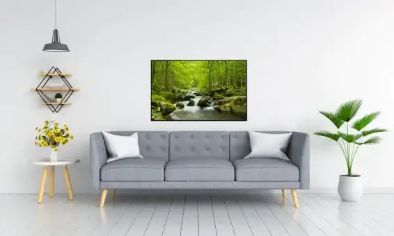 papermoon Infrarotheizkörper EcoHeat 60X100 cm 600 Watt, Wasserfall im Wald