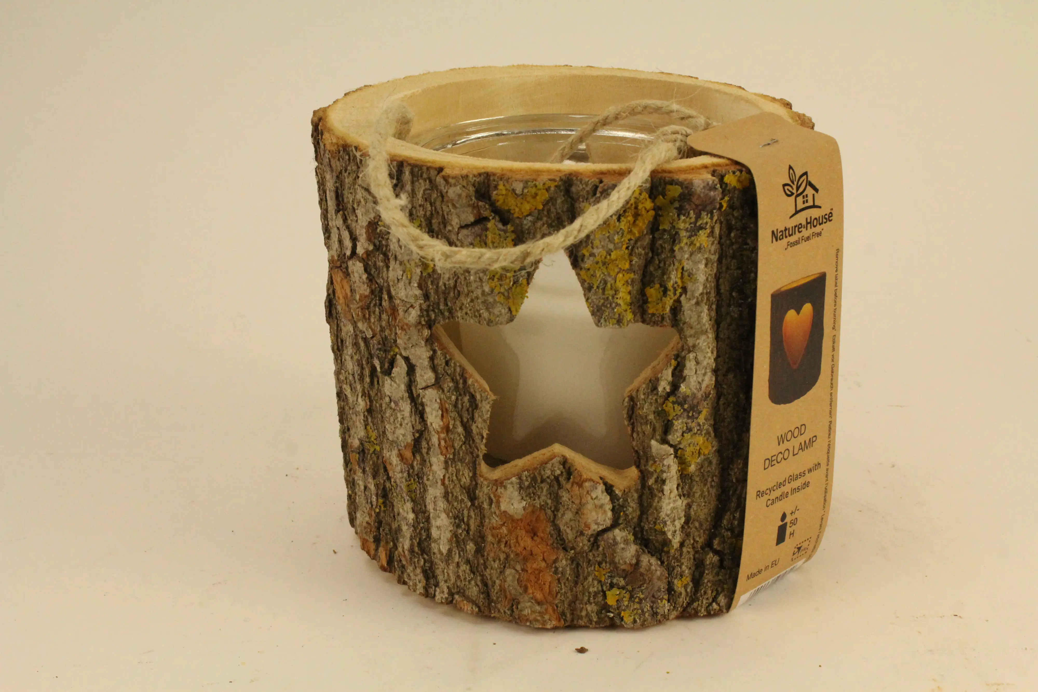 House of Rustic Holzlaterne Stern Motiv Ø 18 x 15 cm