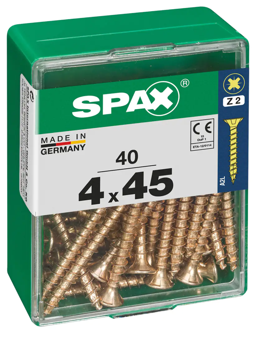 Spax Universalschrauben 4.0 x 45 mm PZ 2 - 40 Stk.