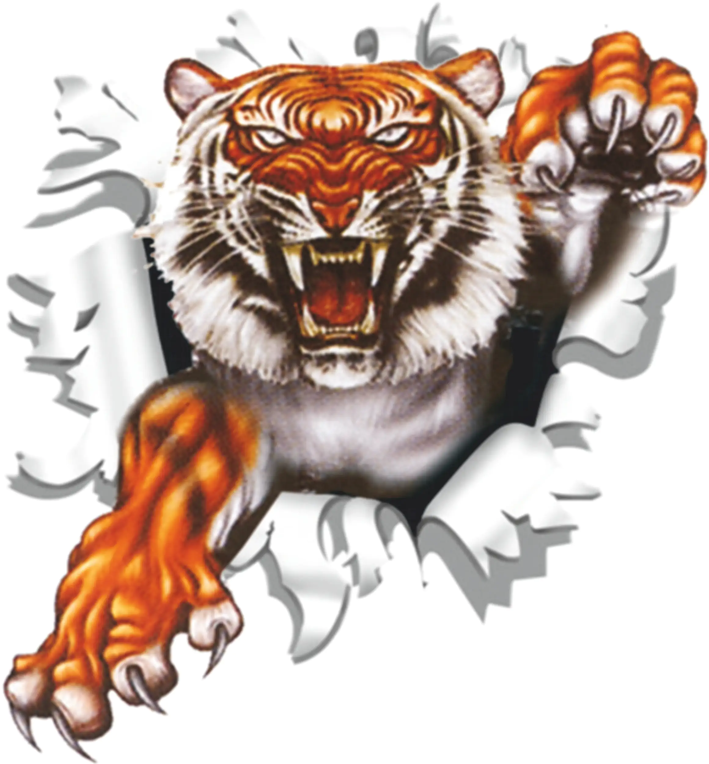 Hermann Schütz Aufkleber Einschussloch 90mm Motiv Tiger 85x90mm