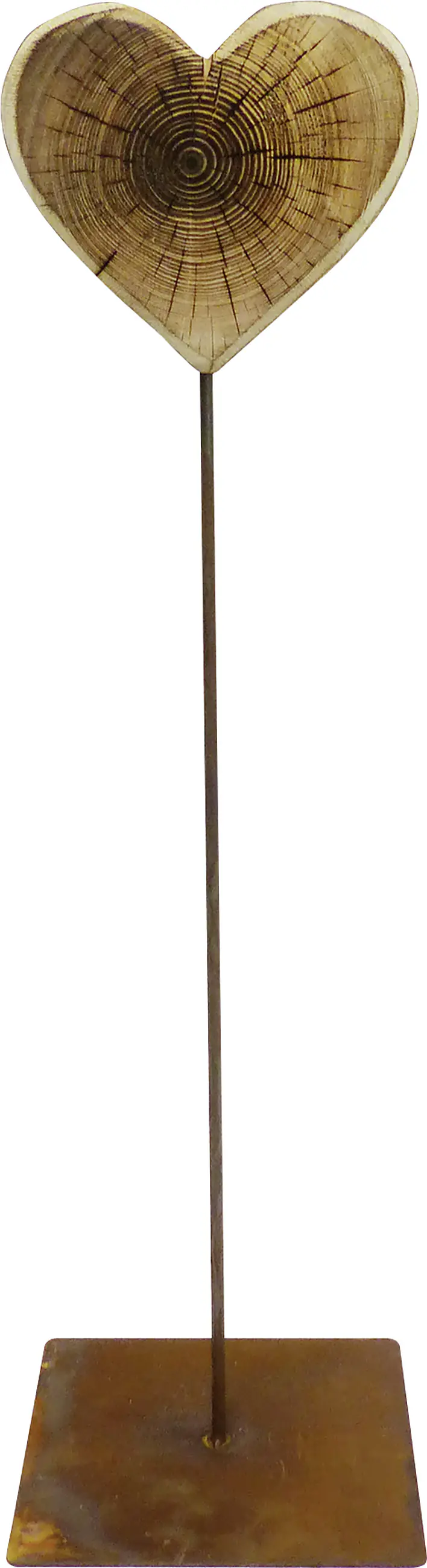 Badeko Gartenstecker Holzherz 98 x 25 cm rostbraun