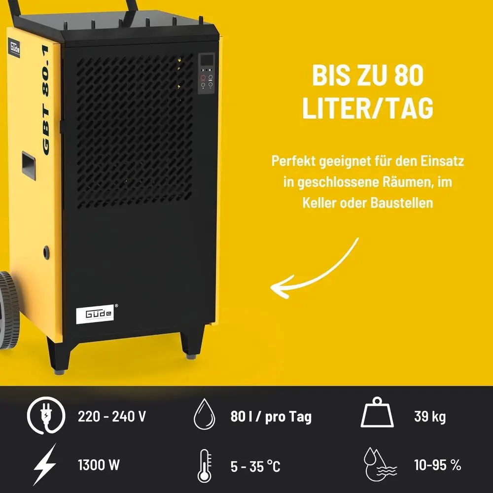 Güde Bautrockner GBT 80.1 1300 W 80 l/Tag