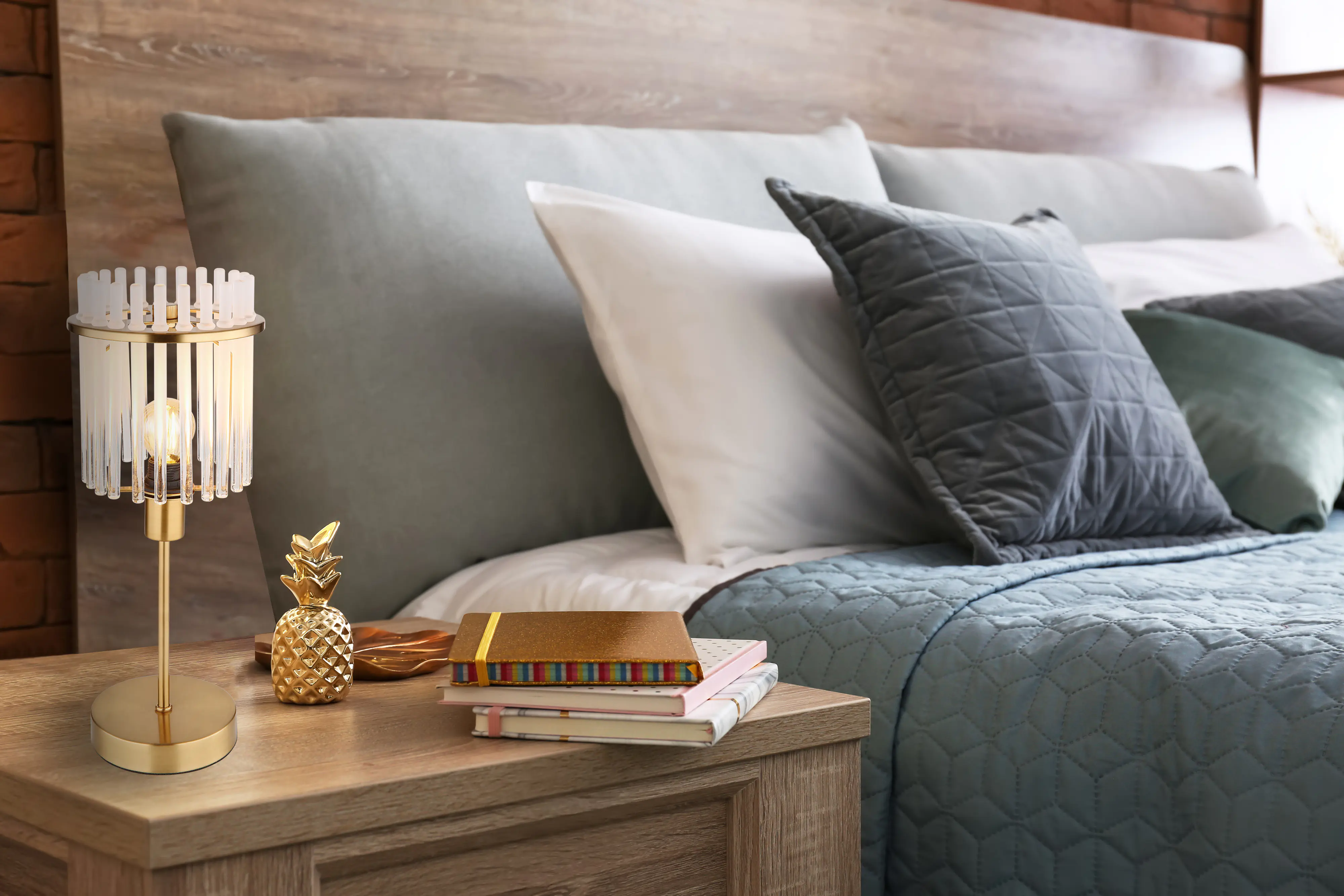 Globo Tischleuchte Gorley 1x E14, IP20, gold