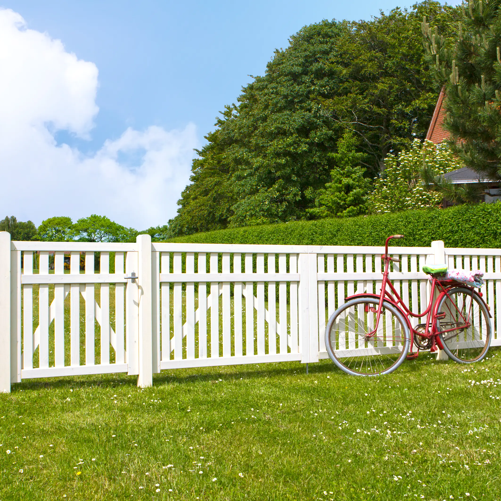 Plus Zaun Country 150 x 96 cm weiß