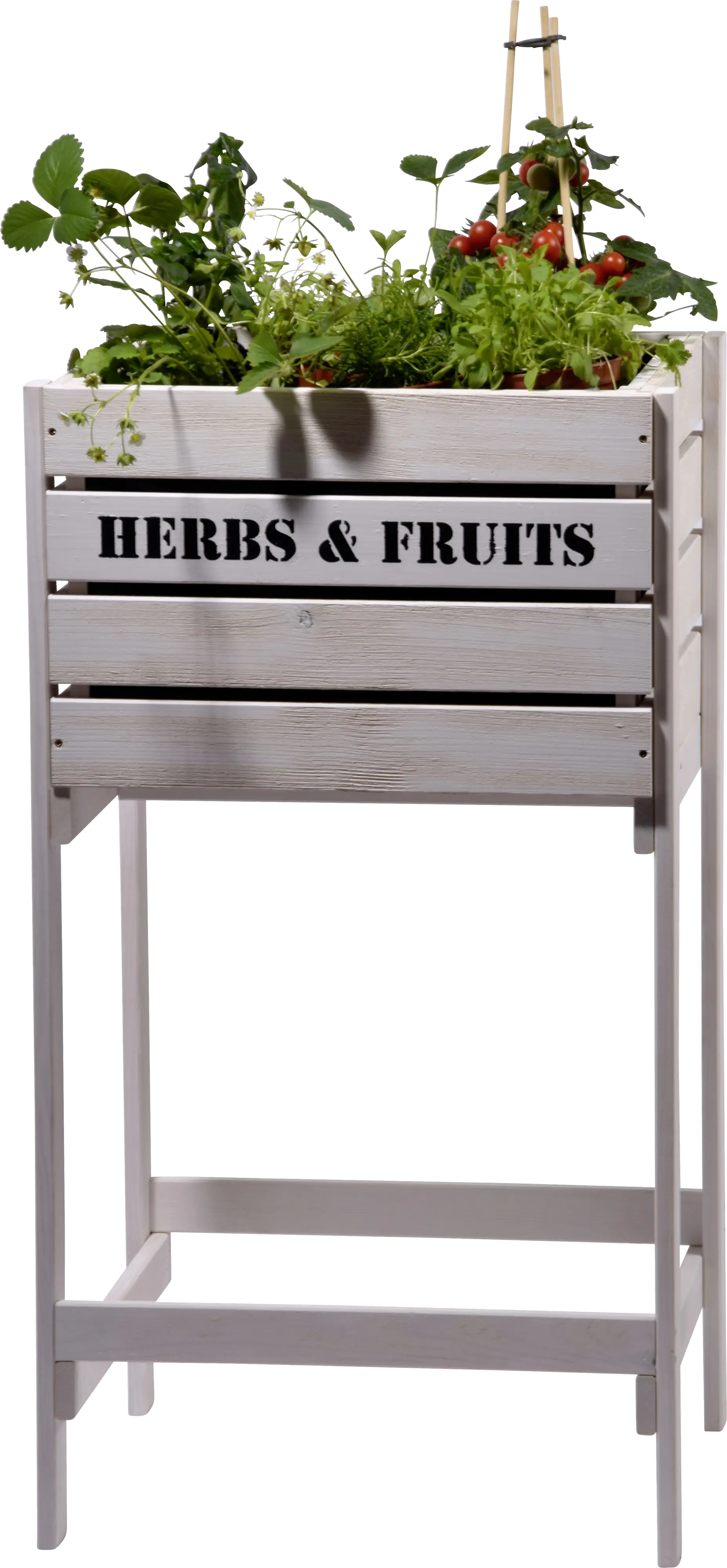 Dobar Hochbeet Obstkiste weiss 49 x 42 x 90 cm