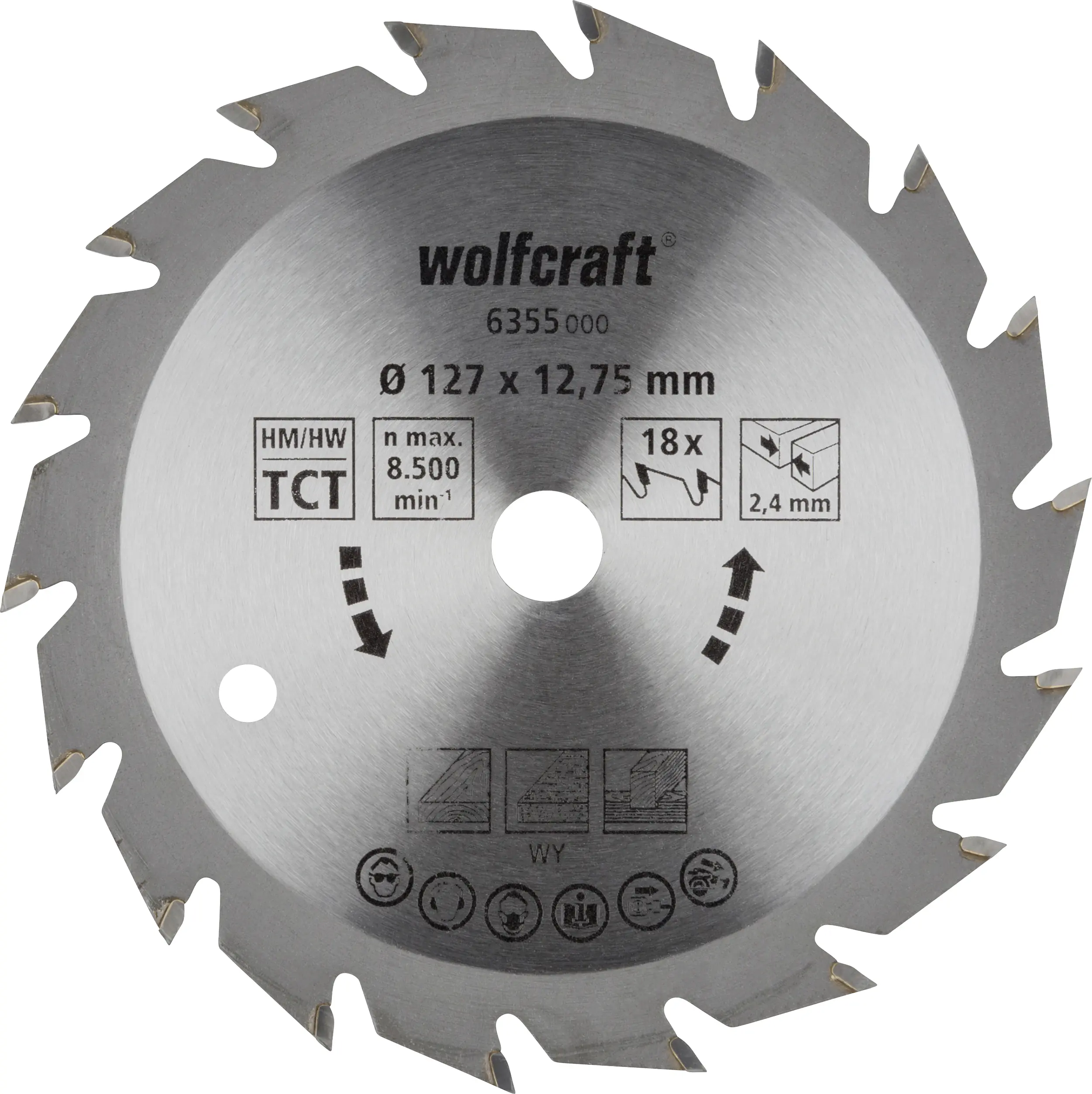 Wolfcraft Kreissägeblatt Ø 127 mm Bohrung Ø 12,75 mm 18 Zähne Wolfcraft Kreissägeblatt Ø 127 mm Bohrung Ø 12,75 mm 18 Zähne