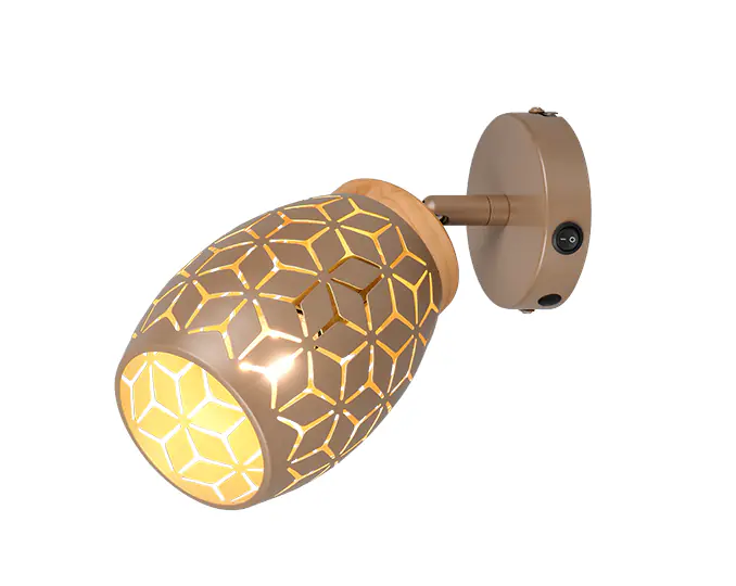 Trio Wandlampe 1er Spot Spot Bidar Ø 12 x 27 cm coffee