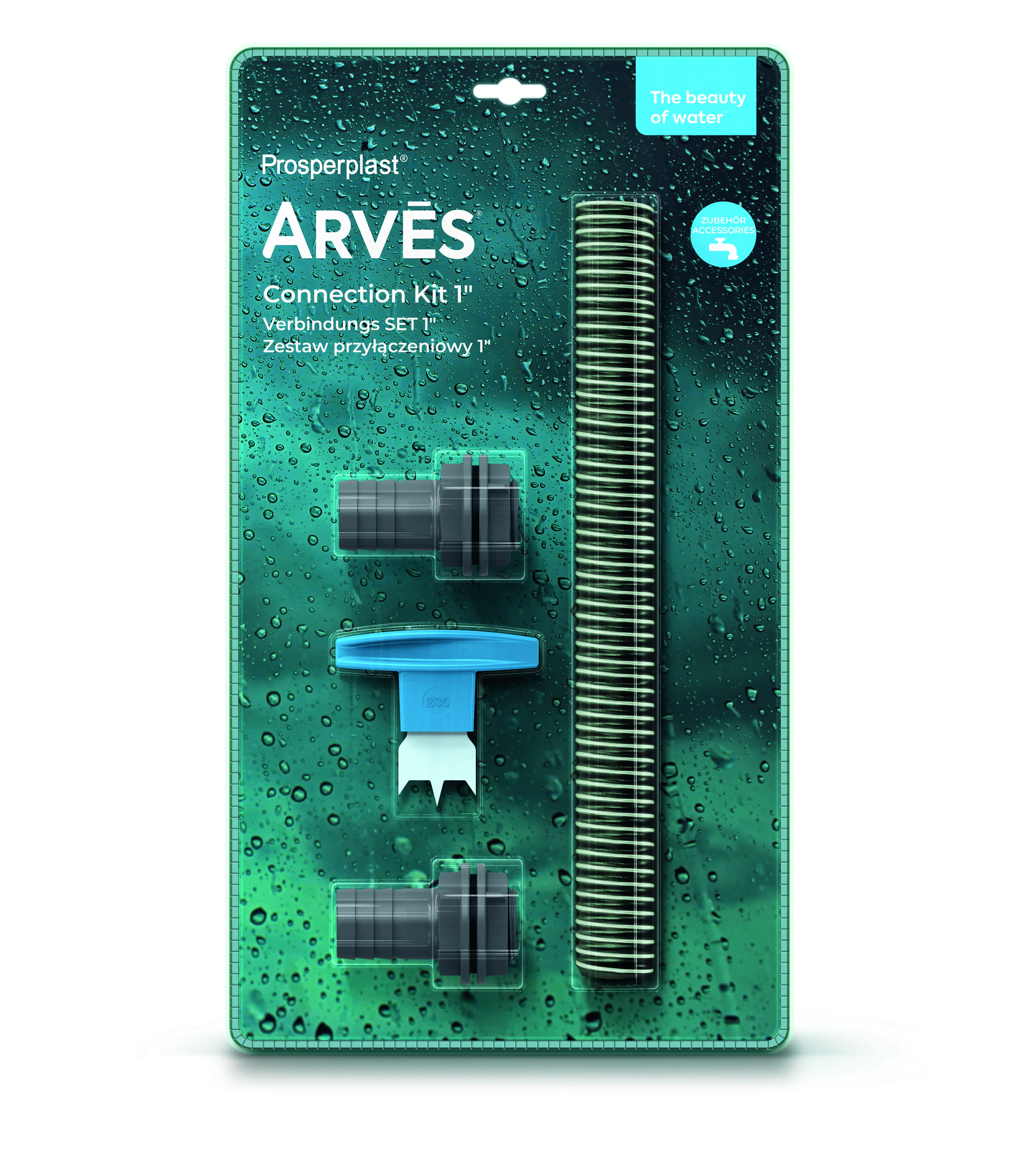 Arves Regentonnen Verbindungs Set 1'' (25 mm) basalt