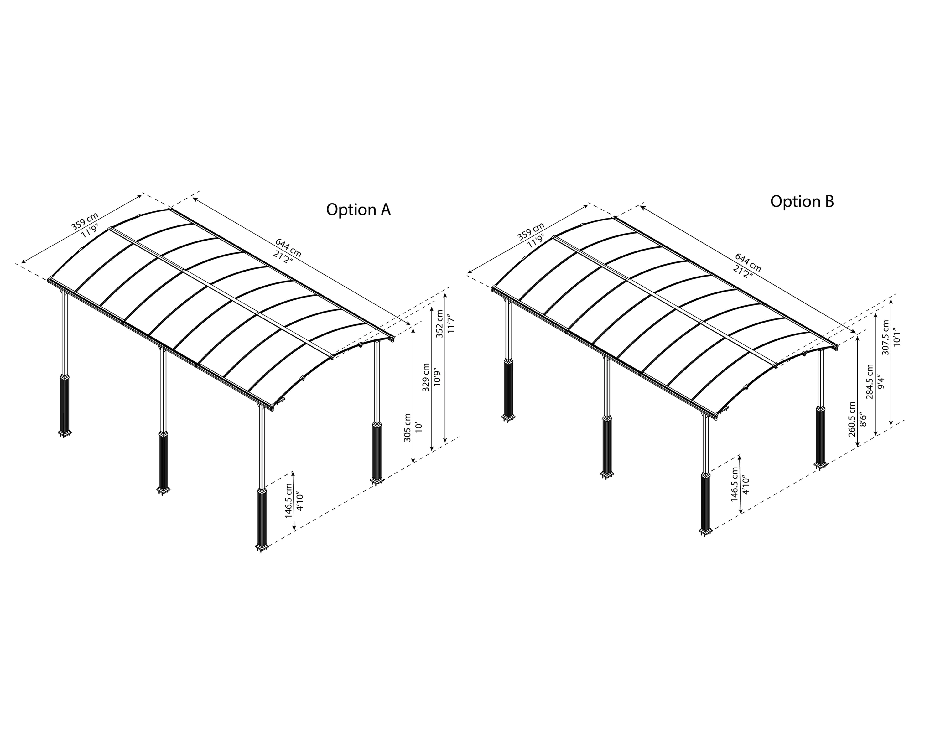 7290108601121_6 Canopia Carport Arcadia Alpine 6400 649 x 359 x 307 cm