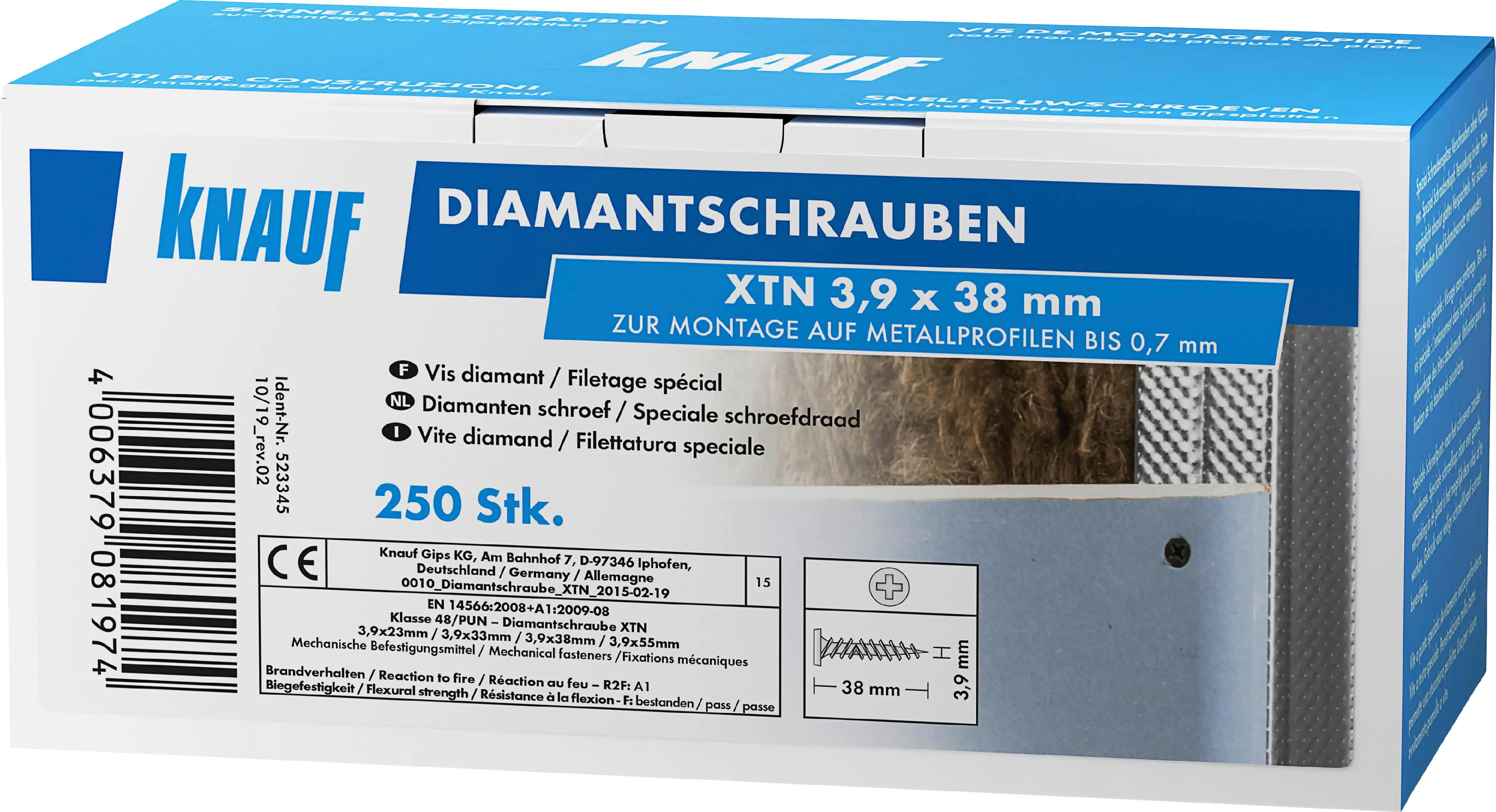 Knauf Diamantschr. XTN 3,9 x 38 mm 250 Stück