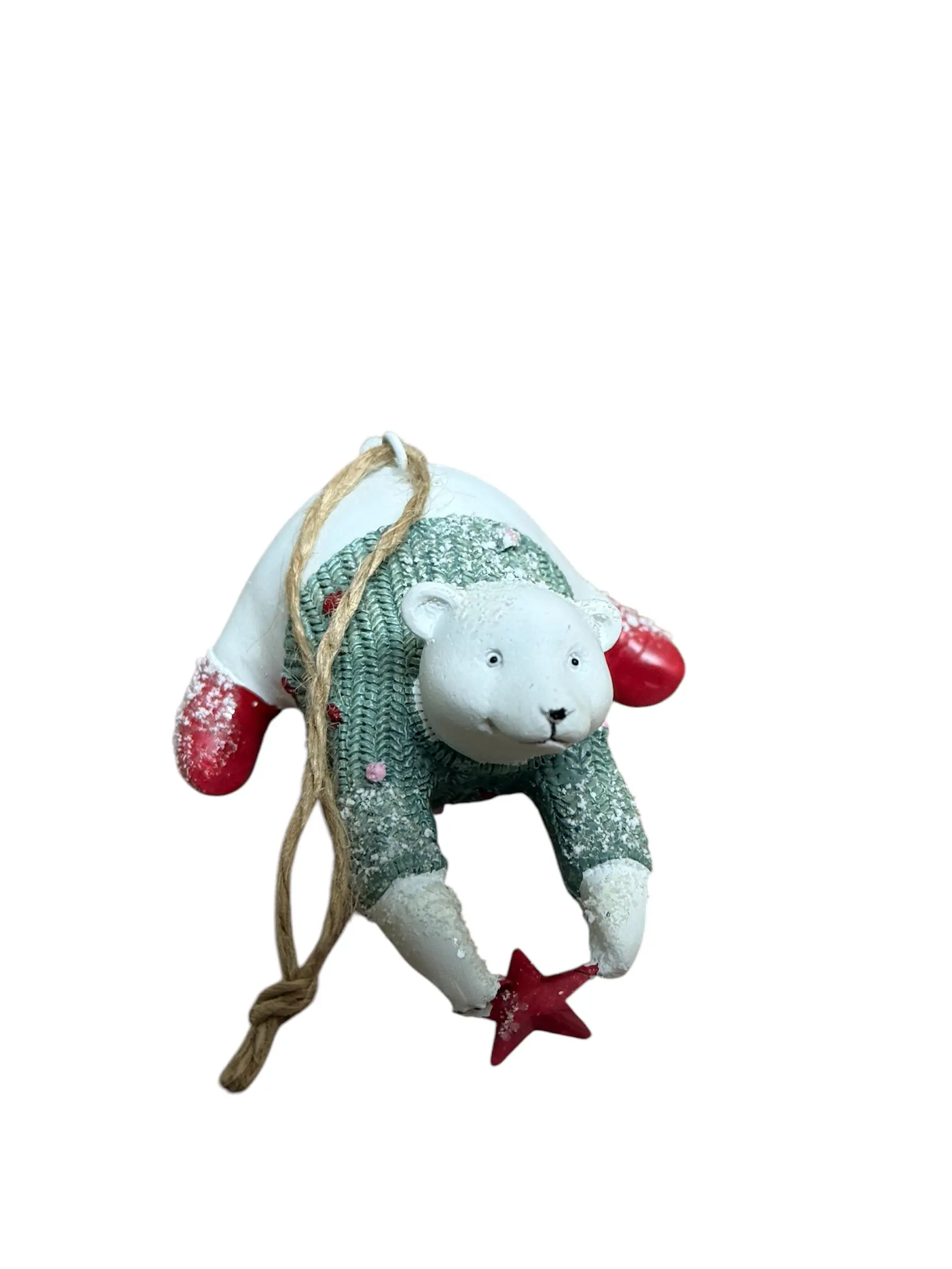 Flamingo Dekohänger Eisbär 10 cm weiß/grün