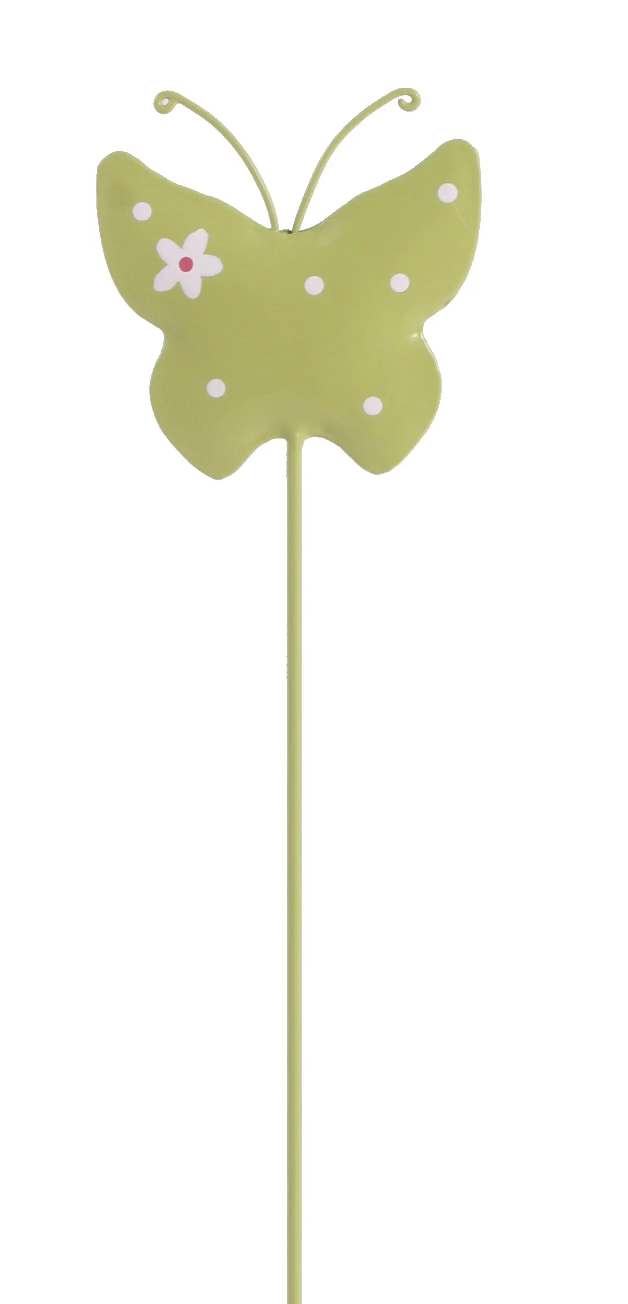 TrendLine Gartenstecker Schmetterling Frühling Metall Ø 8 x 35 cm grün