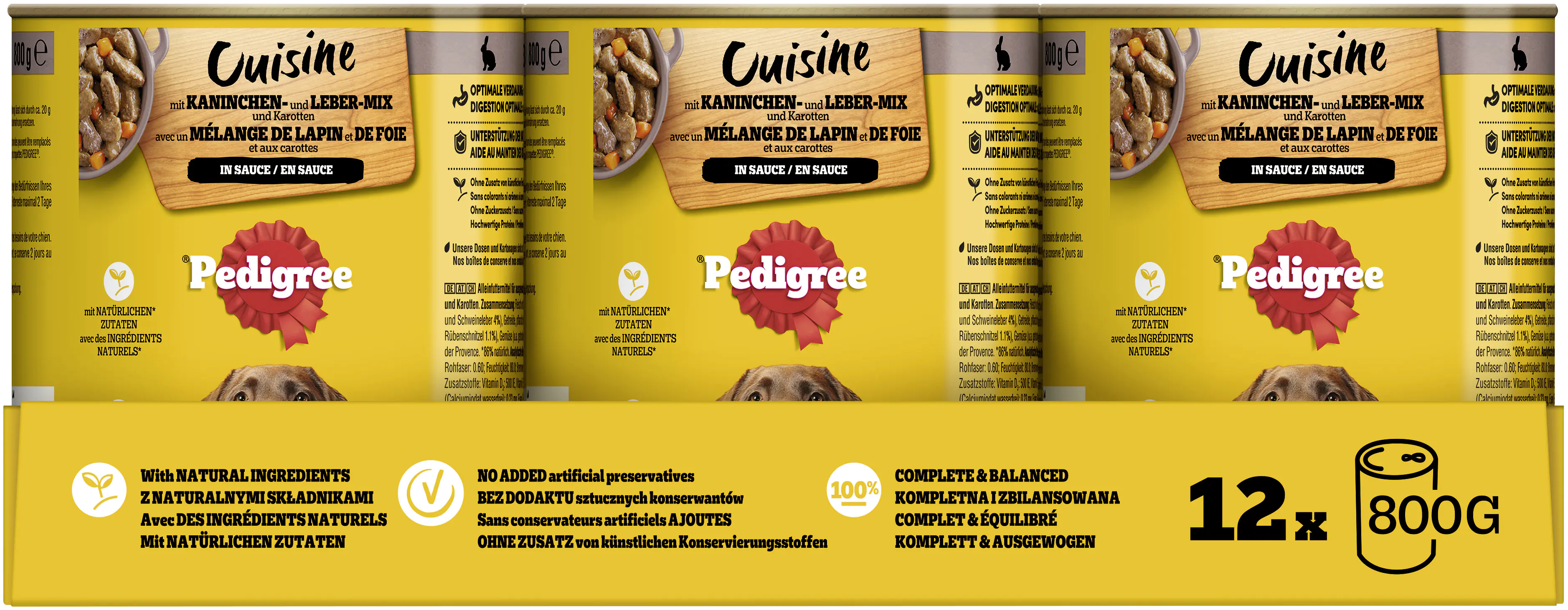 Pedigree Cuisine Hundenassfutter Adult 800 g Kaninchen & Karotten