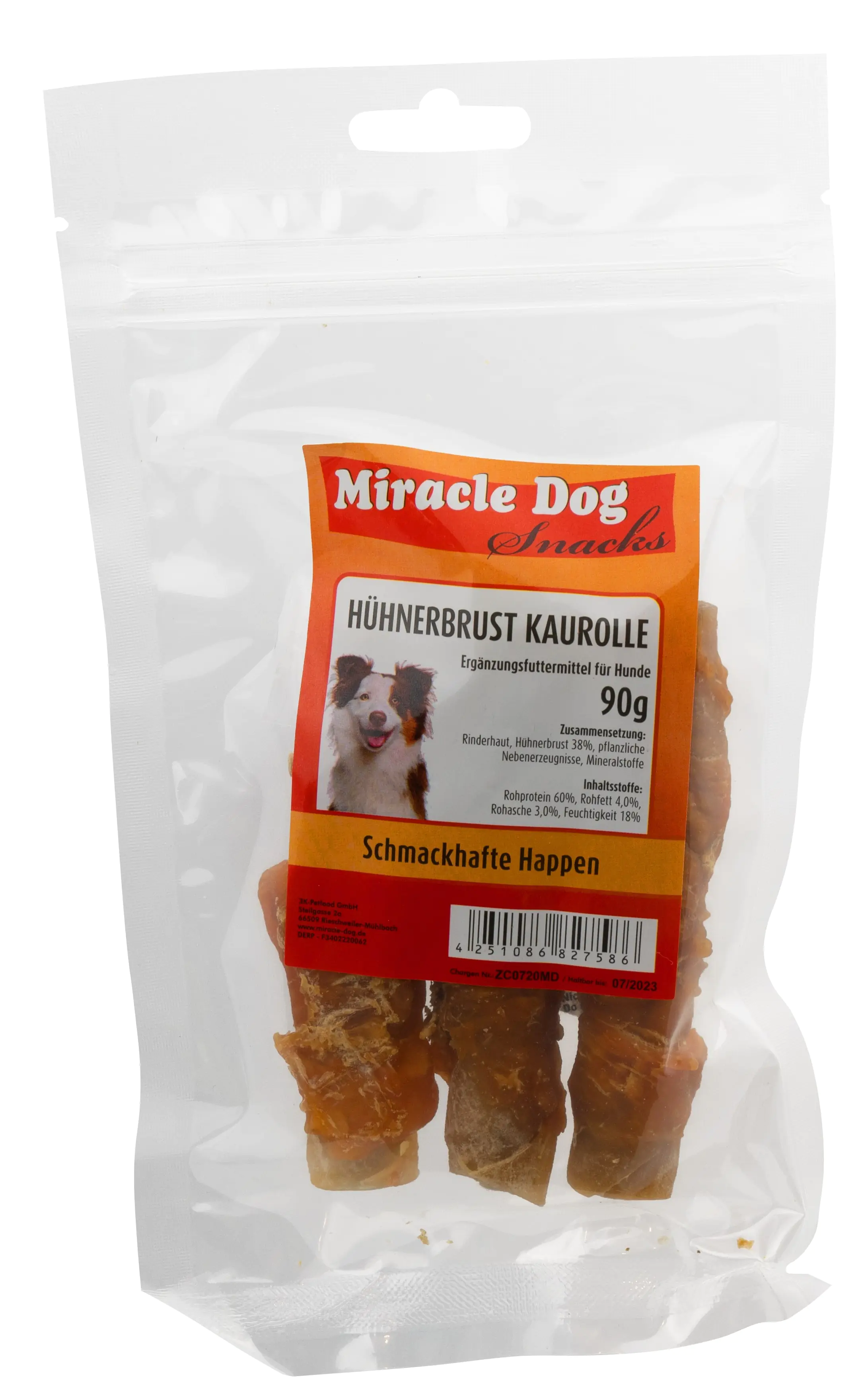 Miracle Dog Hühnerbrust Kaurolle 90 g Miracle Dog Hühnerbrust Kaurolle 90 g
