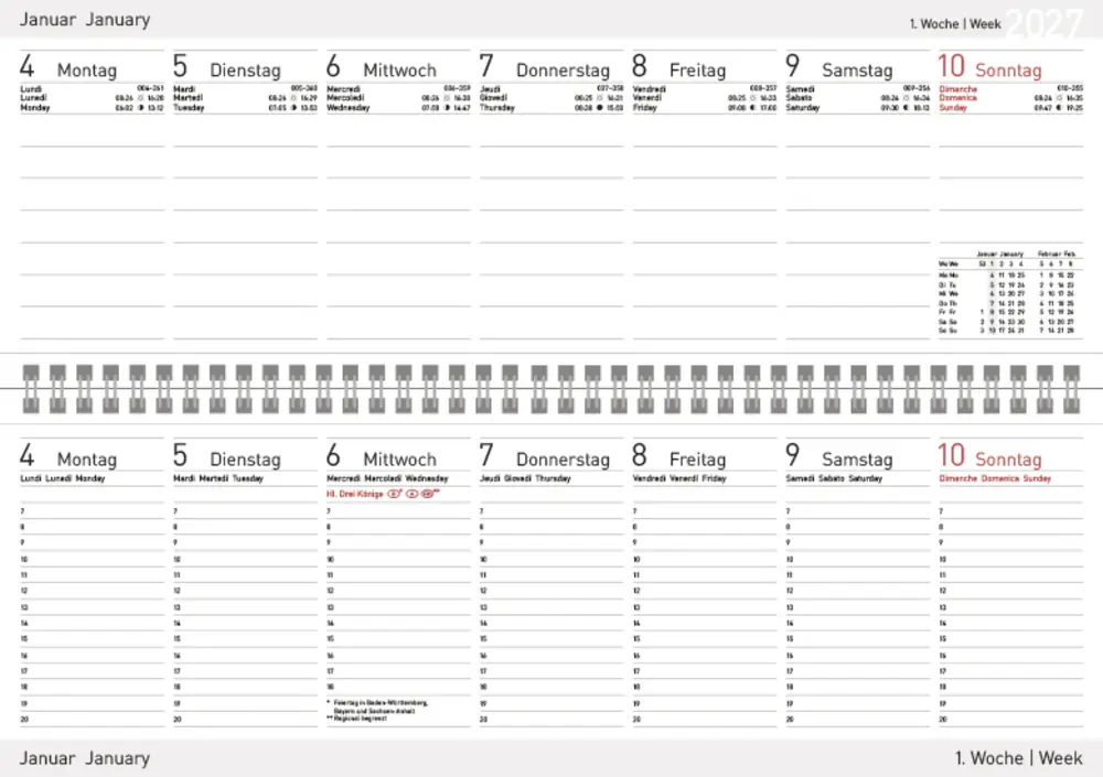 Korsch Kalender Professional Colourlux 2027 blau