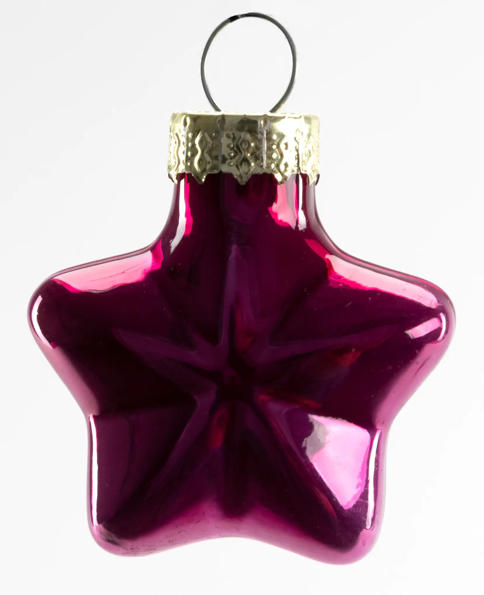 4333692537346_03 TrendLine Weihnachtskugeln Glas-Sterne 4 cm magnolienrosa 12 Stück