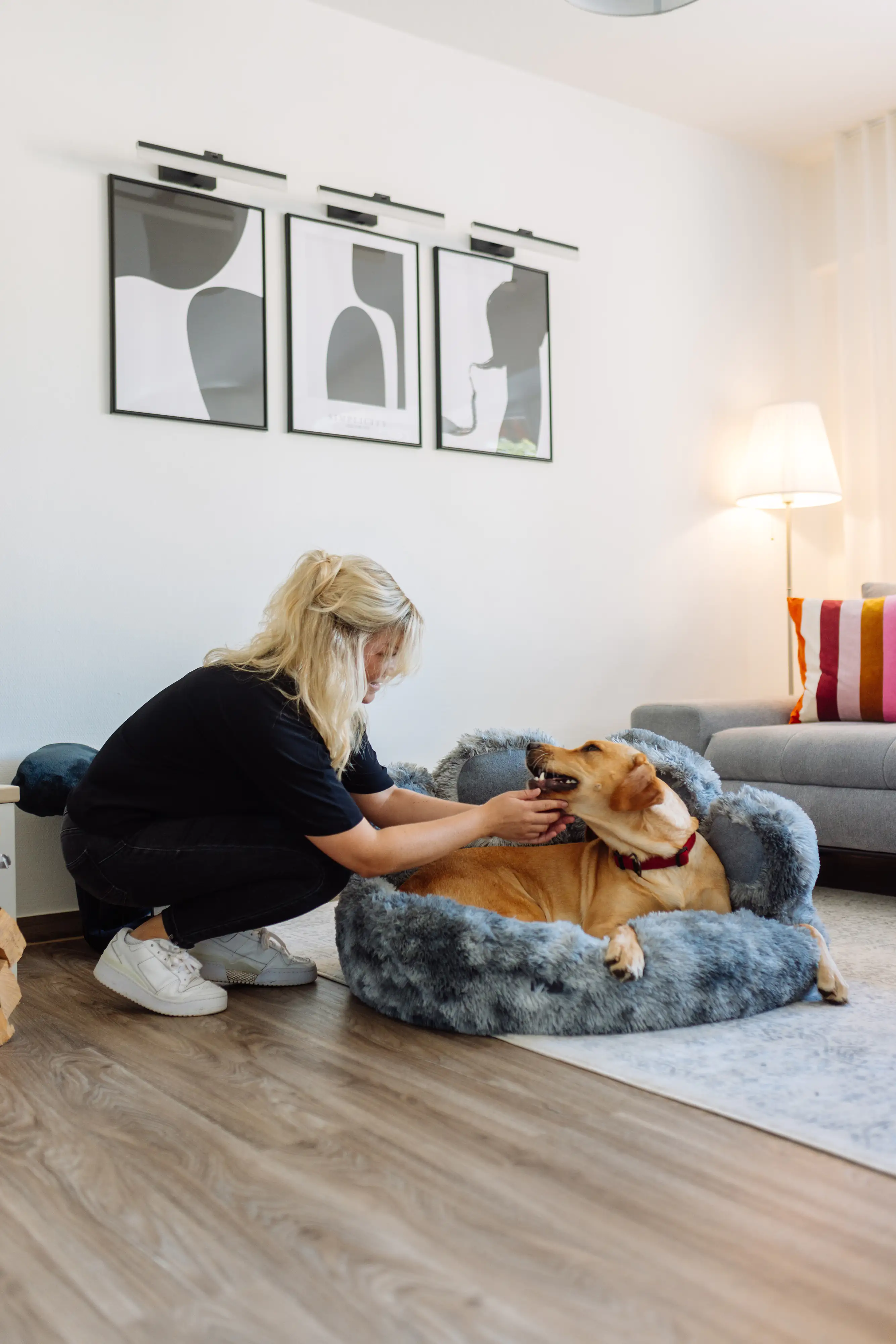 Nobby Komfortbett Paw rund Ø 90 x 24 cm/45 cm grau