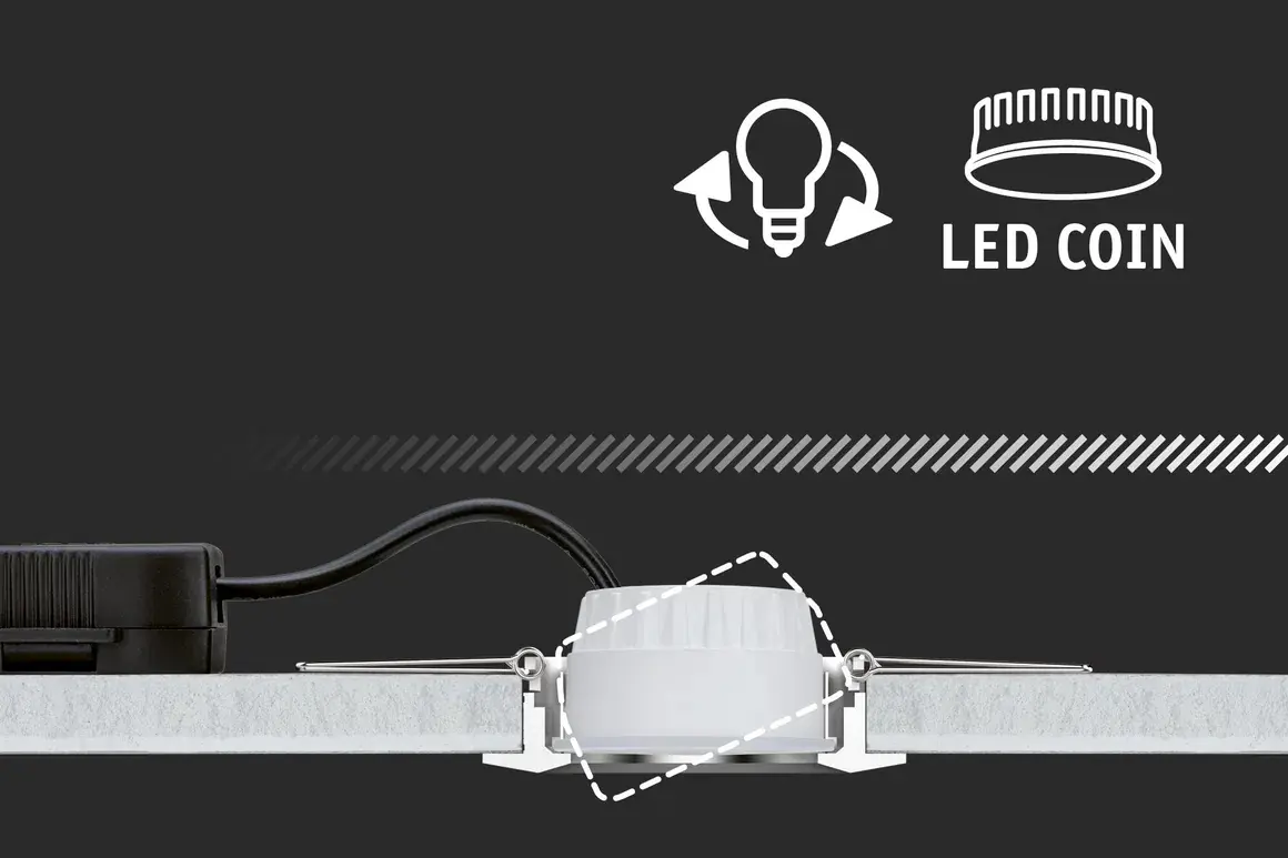 Paulmann LED-Einbauleuchte Coin Nova Plus satin dimmbar