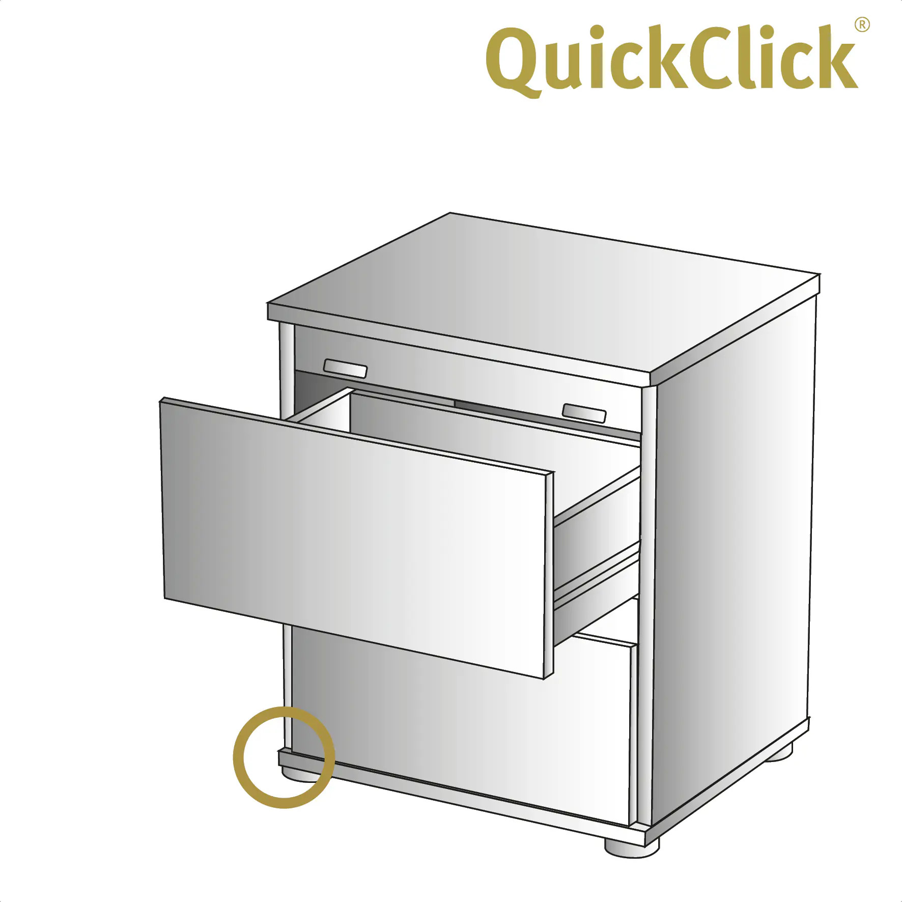 Wagner Möbelfuß Justus QuickClick Kunststoff Ø 4 x 2 cm schwarz - 4 Stück