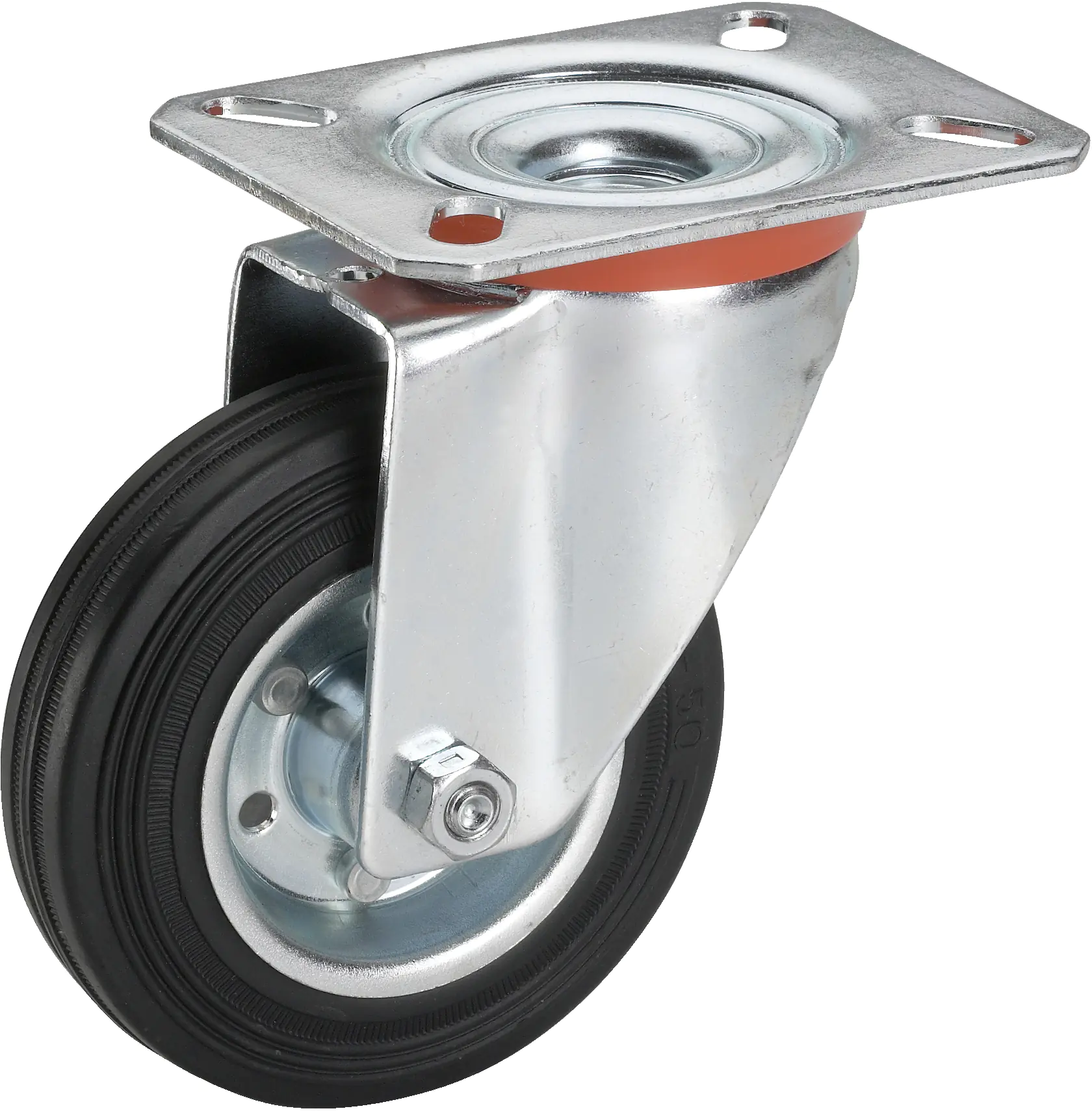 Lenkrolle mit Platte 80 x 25 mm, Tragkr. 50 kg