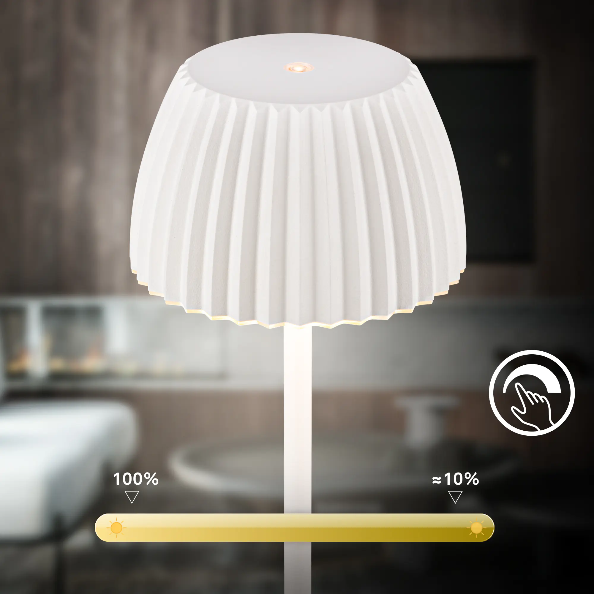 Briloner LED-Stehleuchte Riffle mit Akku weiß dimmbar