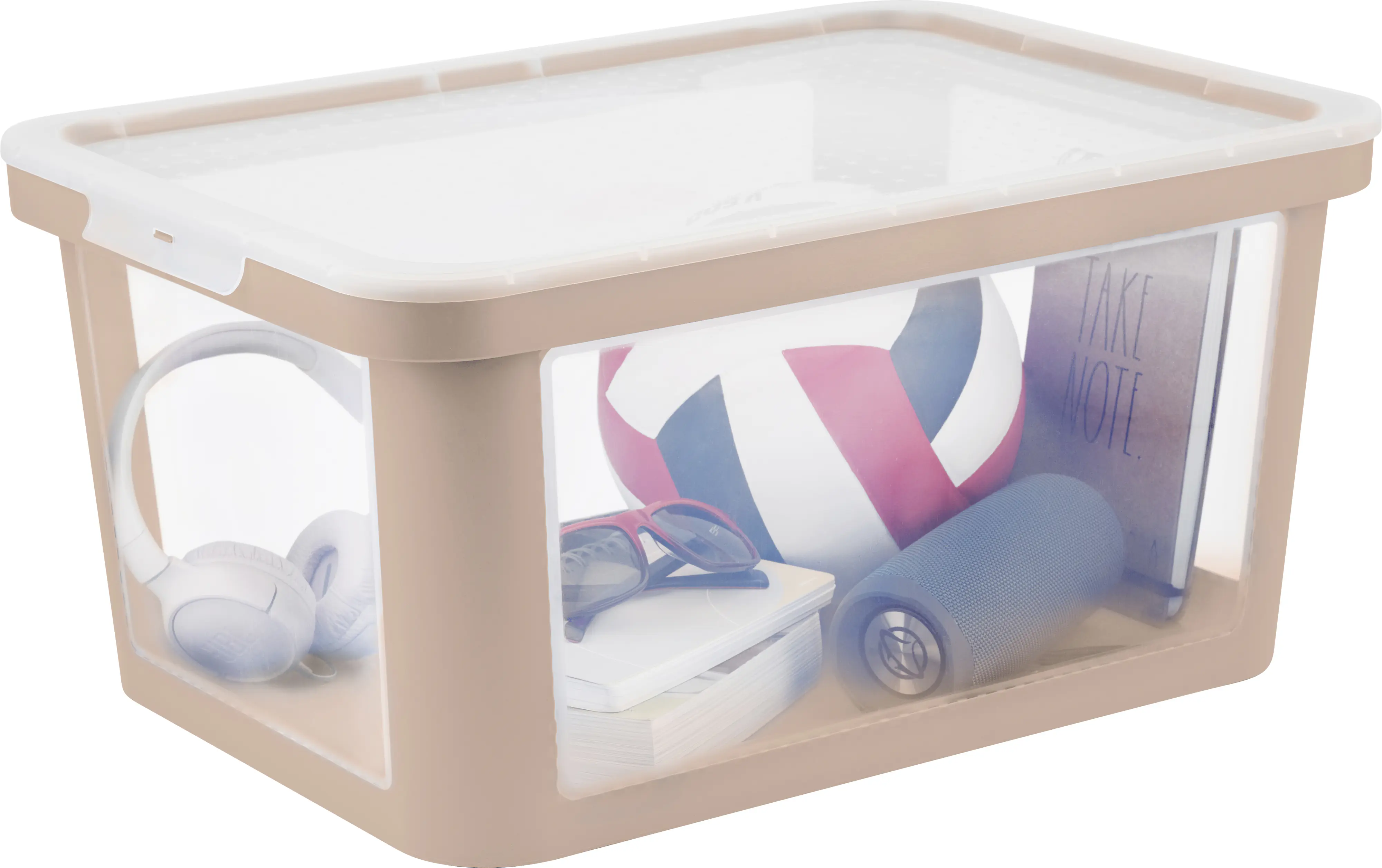 Rotho Aufbewahrungsbox mit Deckel 45 L Albris meadow rosa