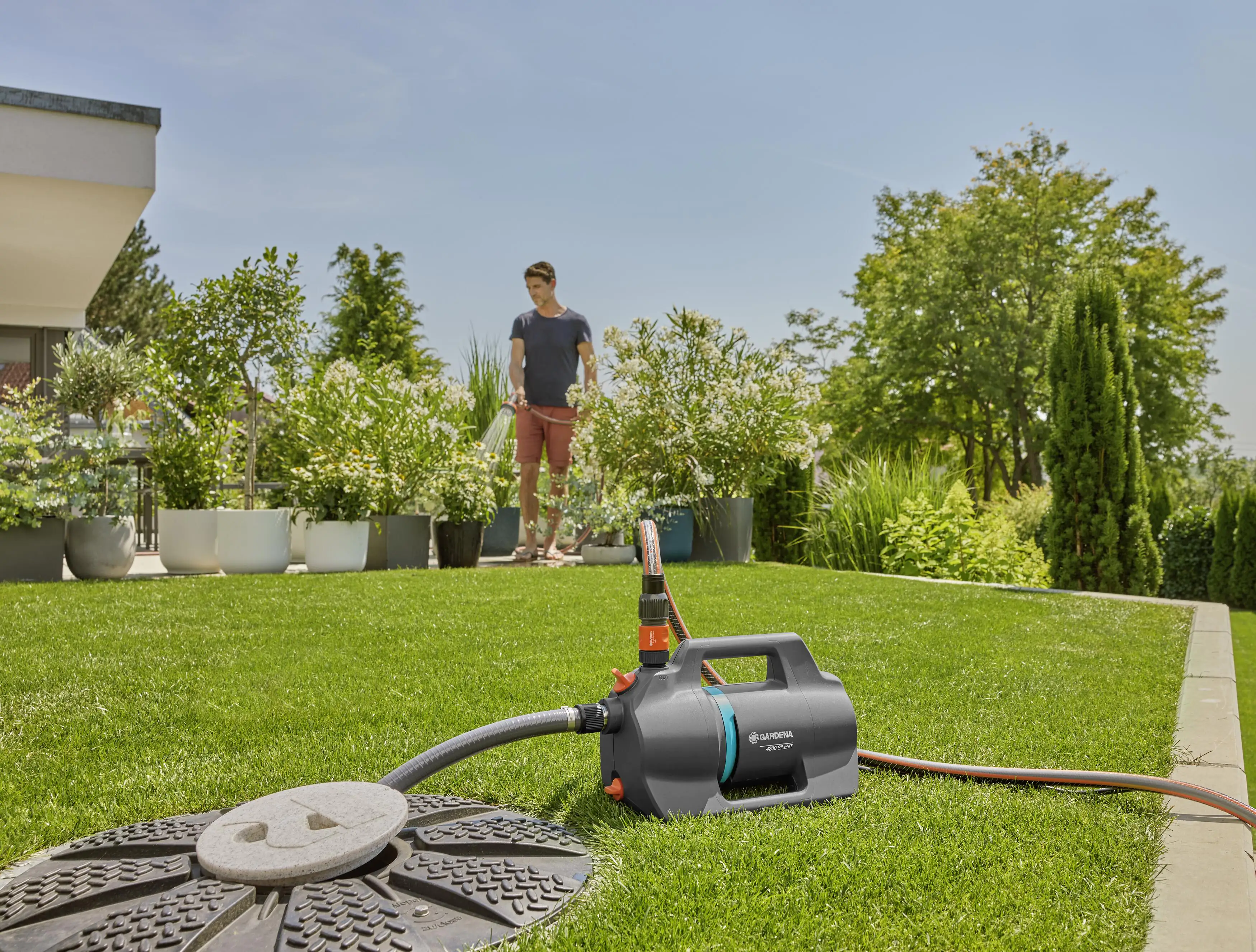 Gardena Gartenpumpe 4200 Silent max. Fördermenge 4.200 l/h, 600 Watt