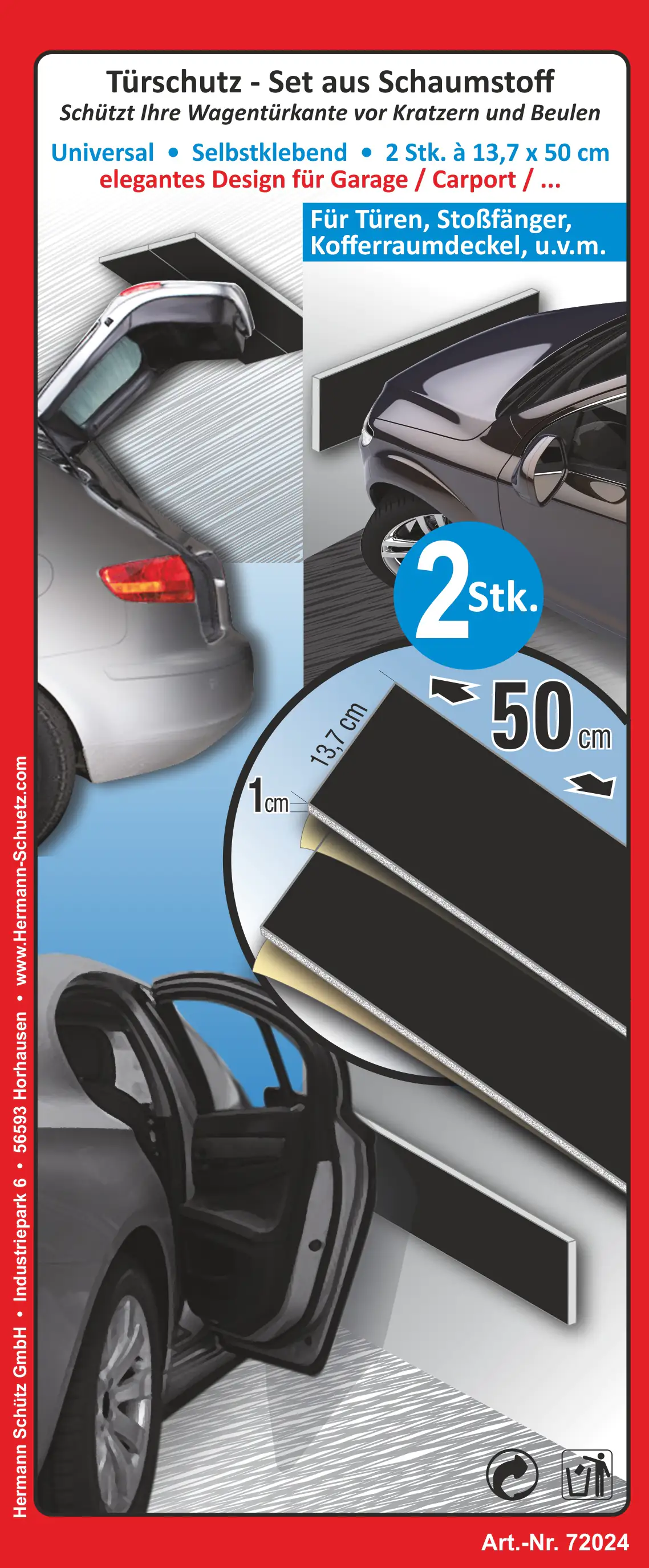 Hermann Schütz Türschutz-Set aus Schaumstoff selbstklebend 2er-Set