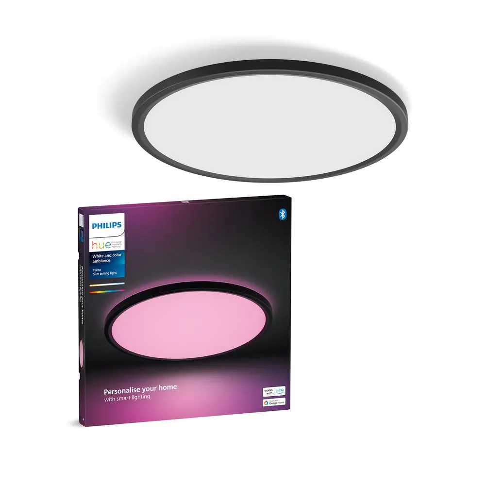 Philips Hue LED Deckenleuchte Tento rund schwarz 43 x 3 cm RGB Philips Hue LED Deckenleuchte Tento rund schwarz 43 x 3 cm RGB