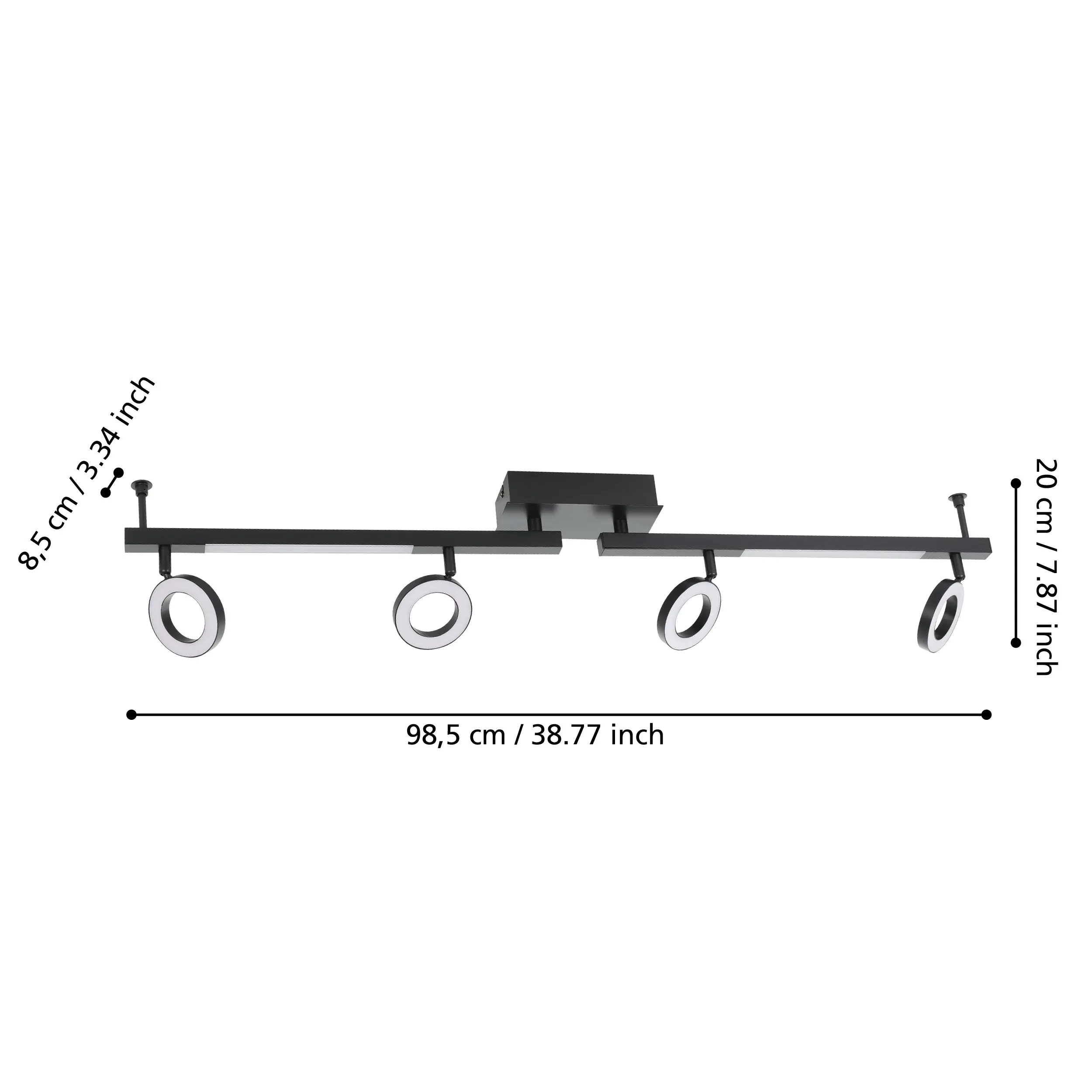 Eglo 4er LED Spot Cardillo 2 schwarz 98,5 x 8,5 cm Eglo 4er LED Spot Cardillo 2 schwarz 98,5 x 8,5 cm