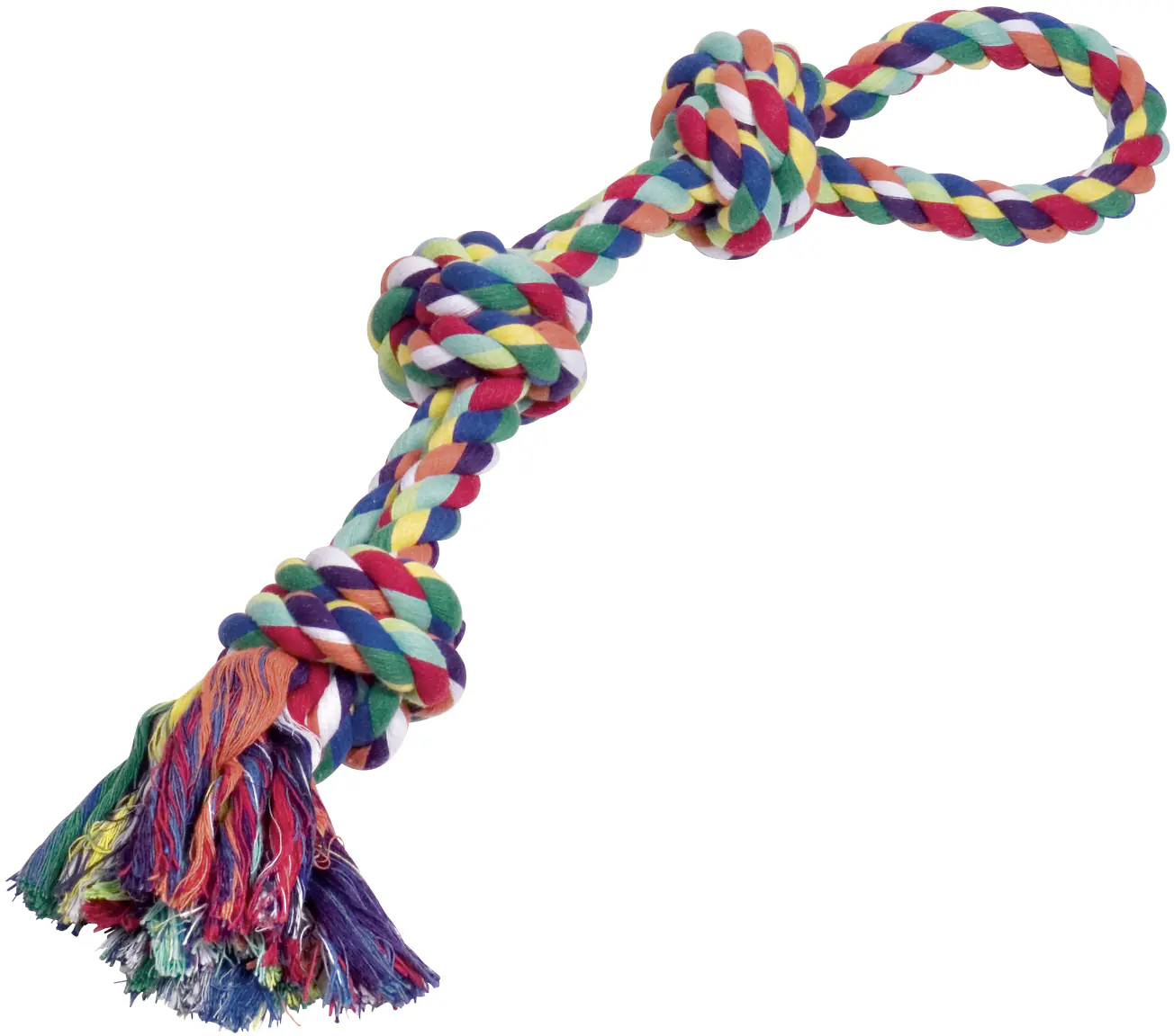 Nobby Rope Toy Spielseile bunt 3 Knoten doppelt 580 g