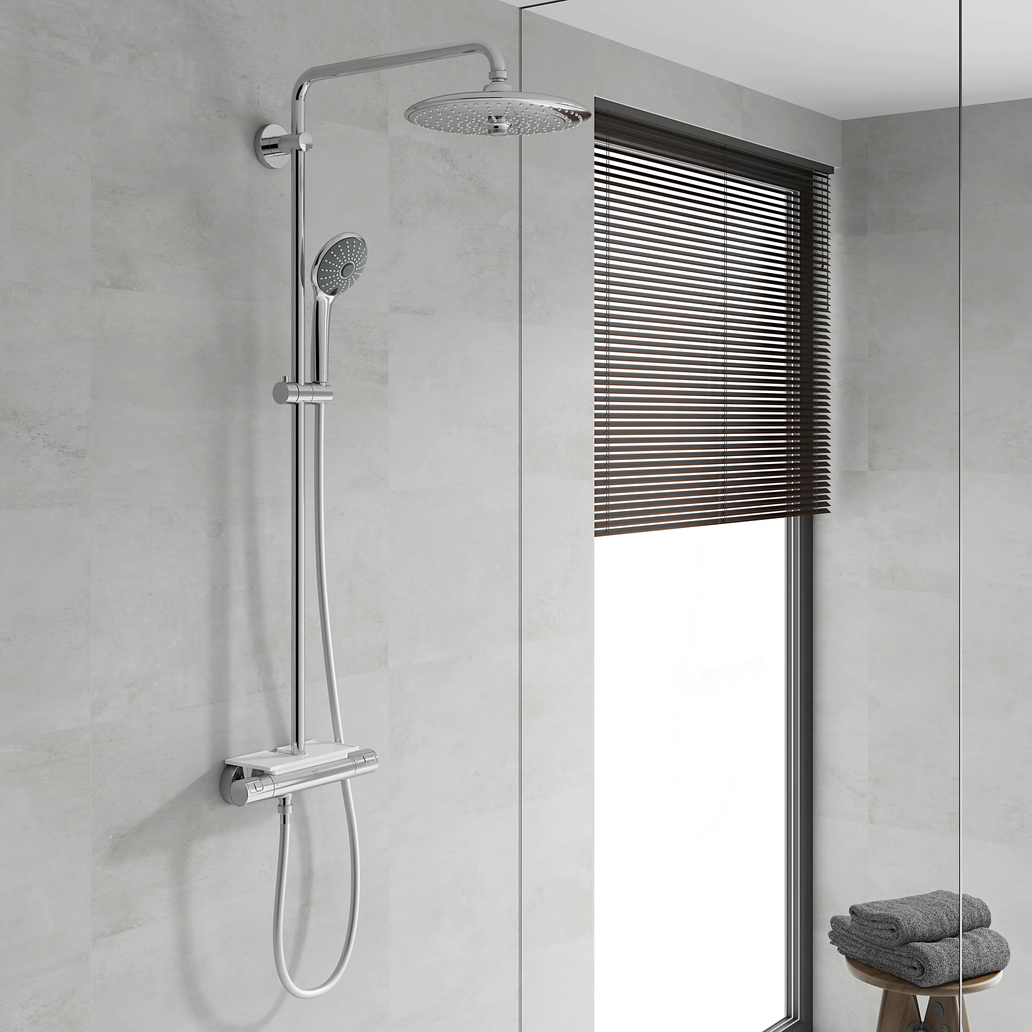 Grohe Kopfbrause chrom, mit 3 Strahlarten: Rain, SmartRain, Massage Grohe Kopfbrause chrom, mit 3 Strahlarten: Rain, SmartRain, Massage